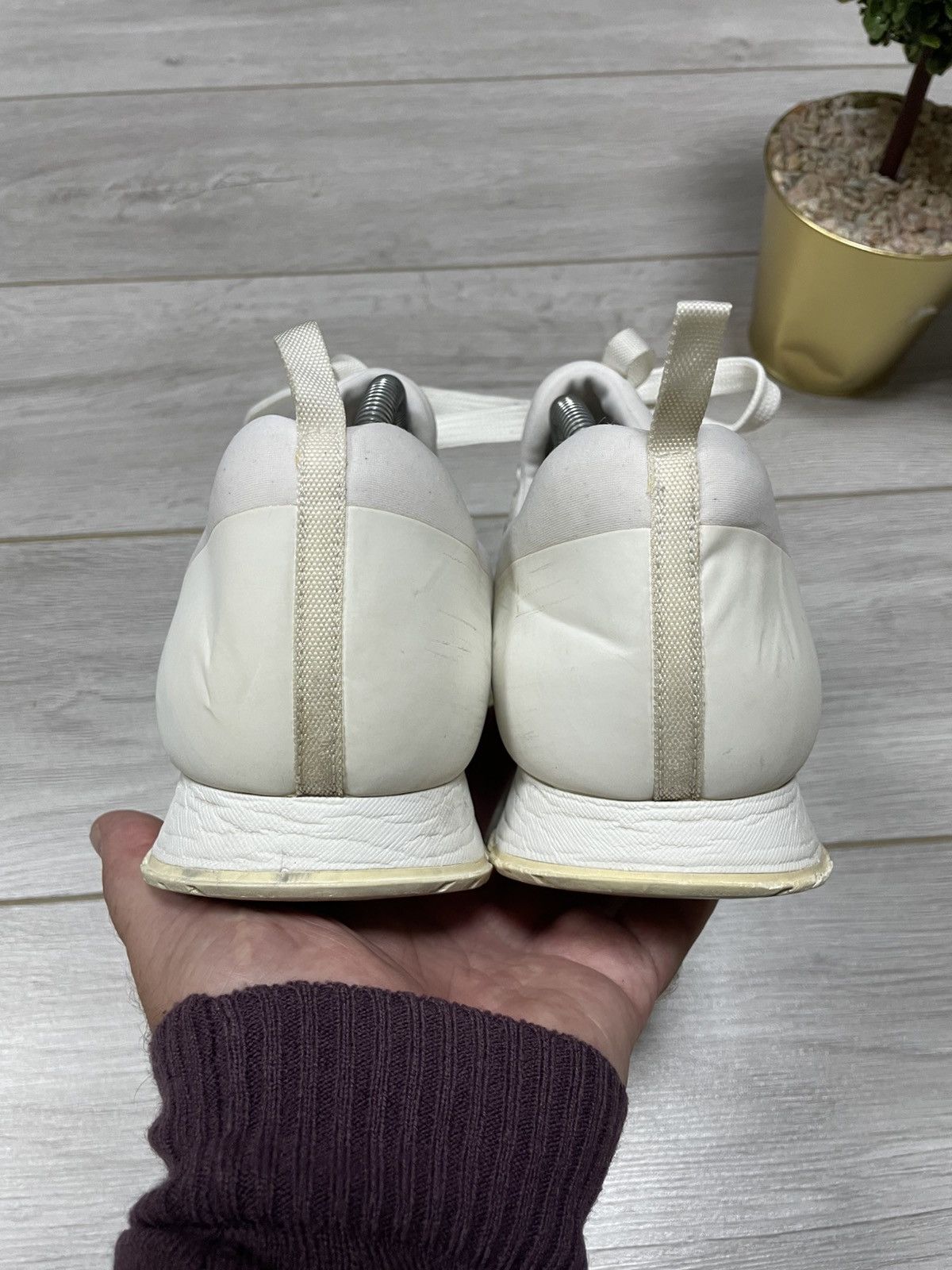 Prada Prada white tab sneakers logo Size US 11.5 / EU 44-45 - 6 Thumbnail