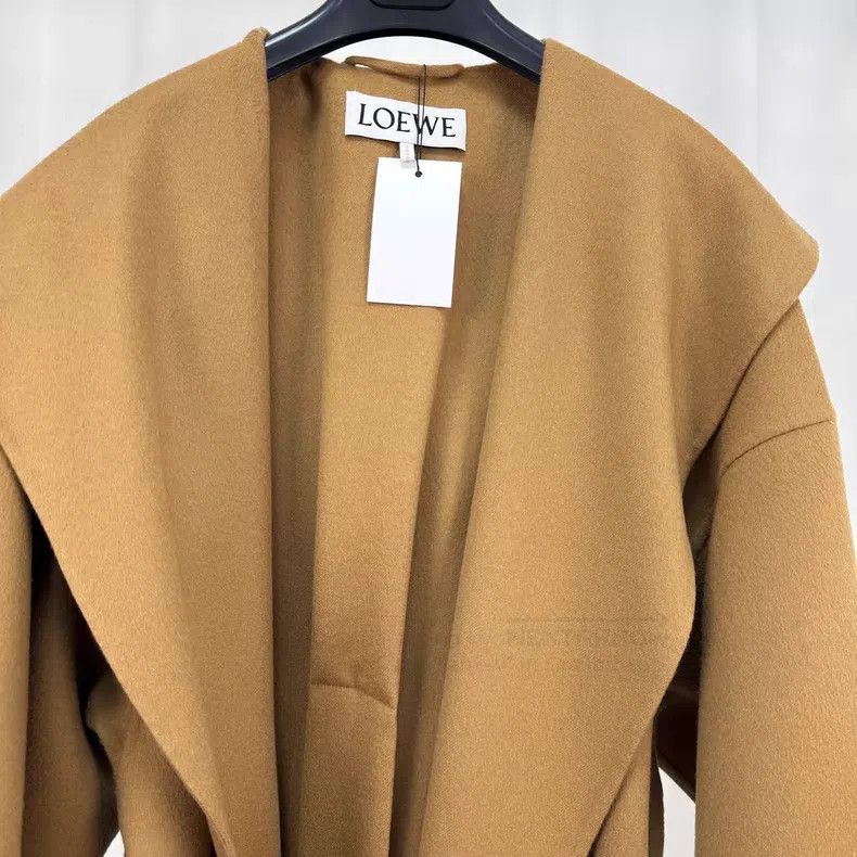 Loewe Loewe Camel Leather Label Hooded Woolen Coat Size XS / US 0-2 / IT 36-38 - 3 Thumbnail