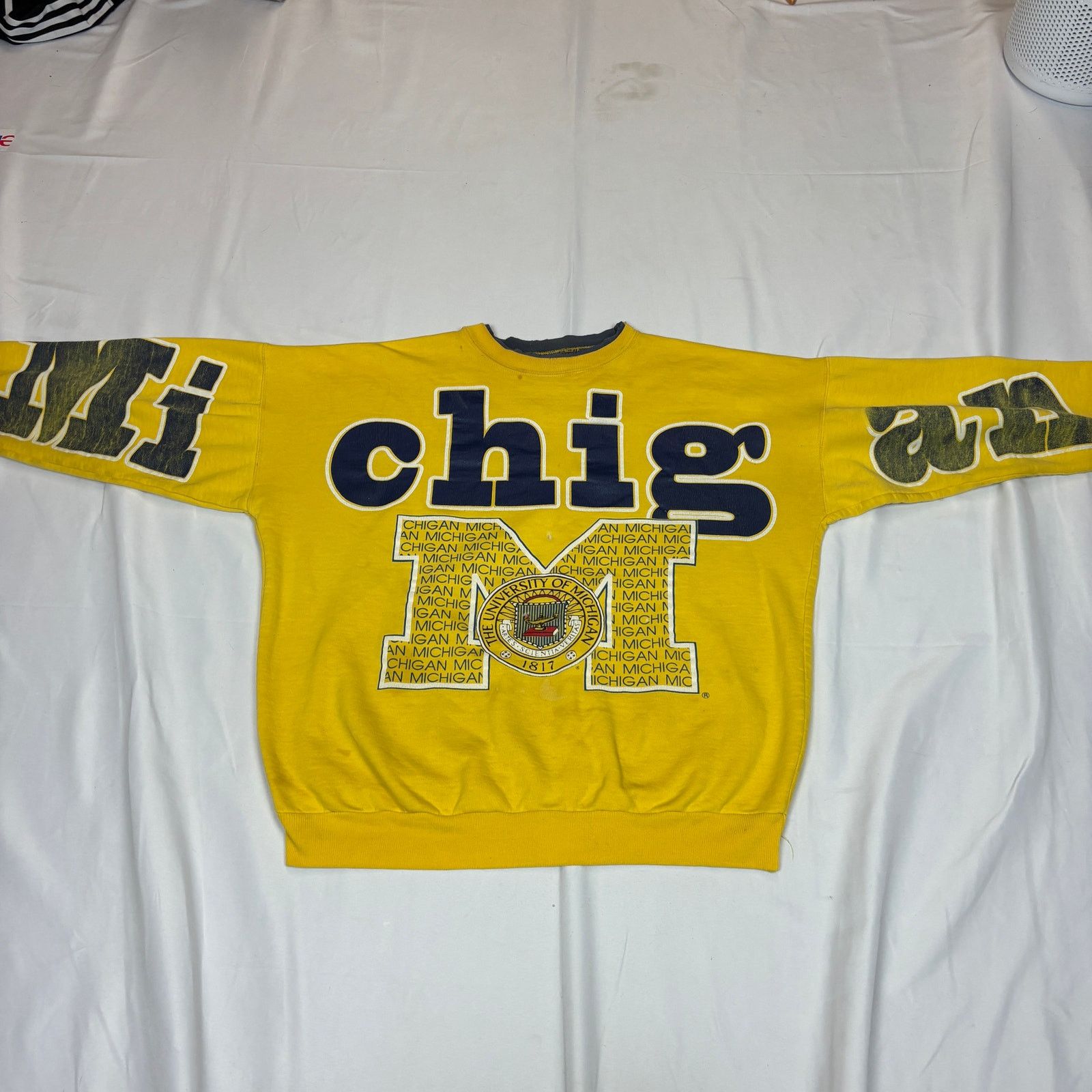 Vintage Vintage University of Michigan Spellout Sweatshirt Calhoun Size US L / EU 52-54 / 3 - 2 Thumbnail