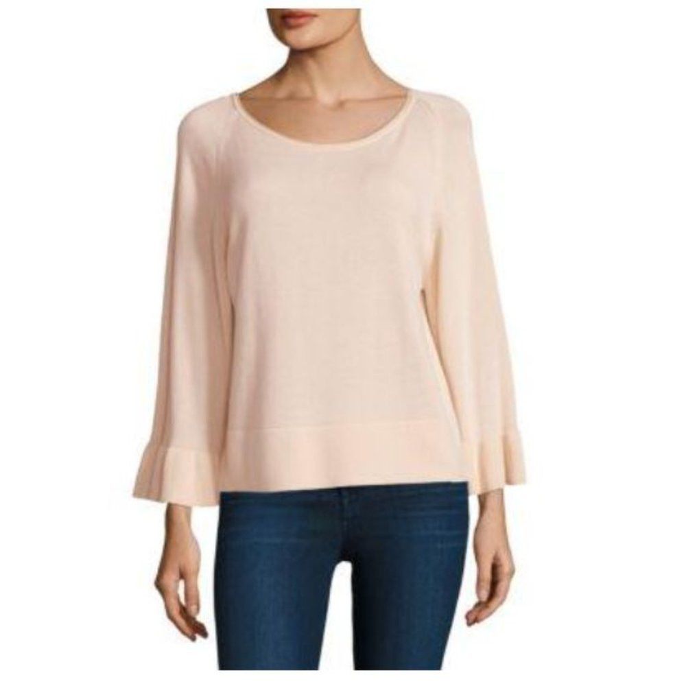 Splendid NWT New $128 Splendid Cashmere Blend Ruffle Sleeve Pullover Size L / US 10 / IT 46 - 1 Thumbnail