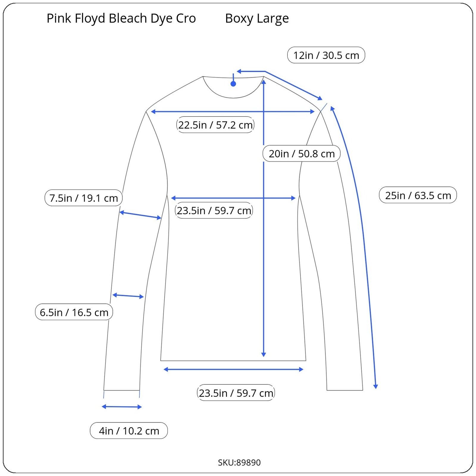 Pink Floyd Pink Floyd Bleach Dye Boxy Cropped Long Sleeve Large Size L / US 10 / IT 46 - 2 Thumbnail