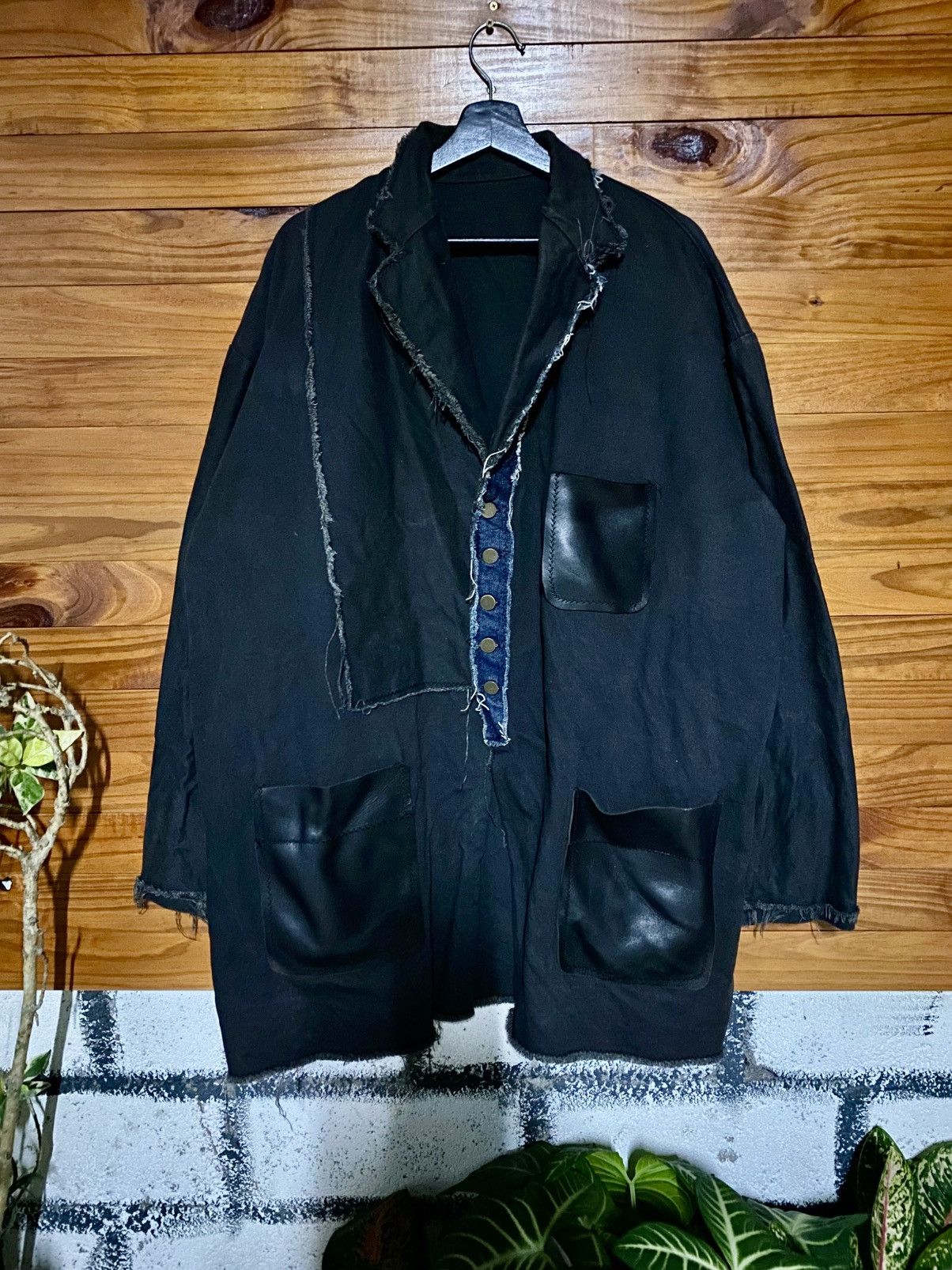 Vintage Avant-Garde Distressed Black Coat – Handmade Artisanal Size US L / EU 52-54 / 3 - 3 Thumbnail