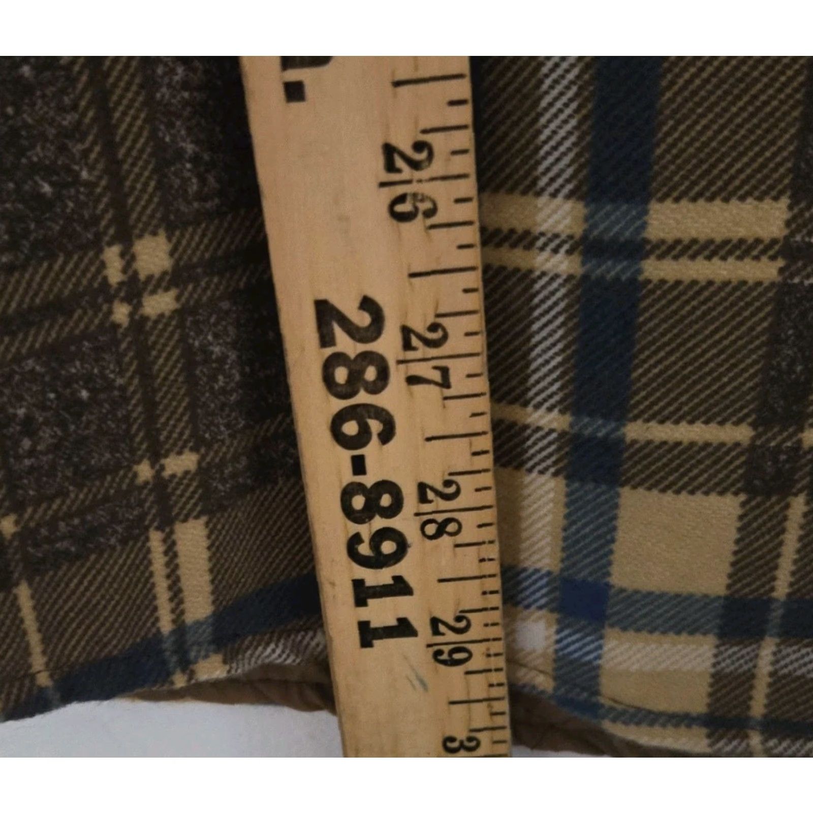 Sears VINTAGE Sears Fieldmaster Flannel Shirt Mens Large Tall Plaid Lined 70s Perma Prest Button-Up Knit Quilted Brown Cotton Polyester Shirt Size US L / EU 52-54 / 3 - 6 Thumbnail