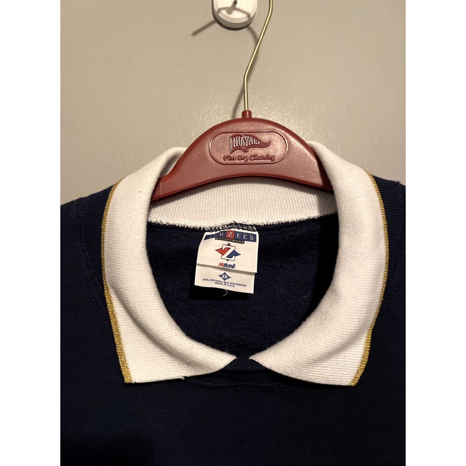 Jerzees VINTAGE Alaska 90s Sweatshirt Logo Blue Collared 2XL Embroidered Mens Sweatshirt Size US XXL / EU 58 / 5 - 3 Thumbnail