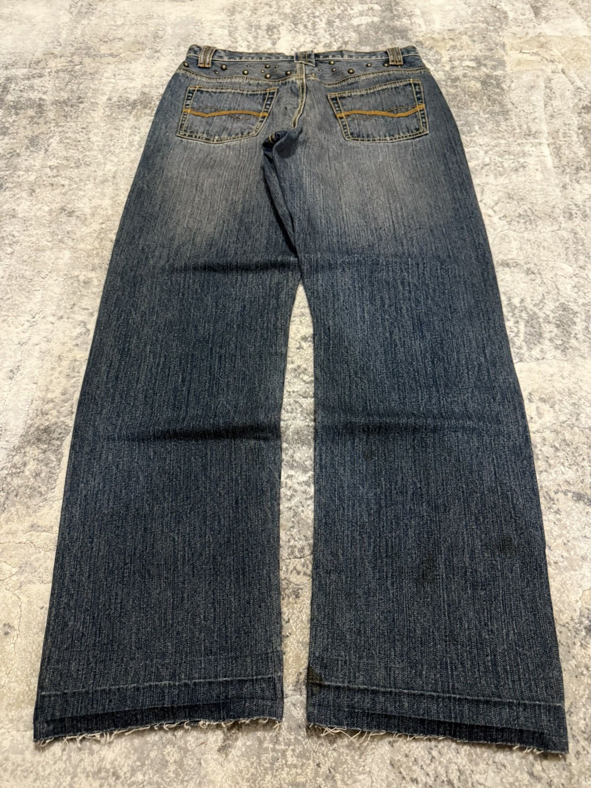 Japanese Brand Amore puro Artisanal Studded Distressed Baggy Jeans Size US 32 / EU 48 - 2 Thumbnail