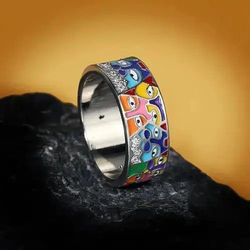 Japanese Brand Multicolor Eyes Ring Size ONE SIZE - 4 Thumbnail