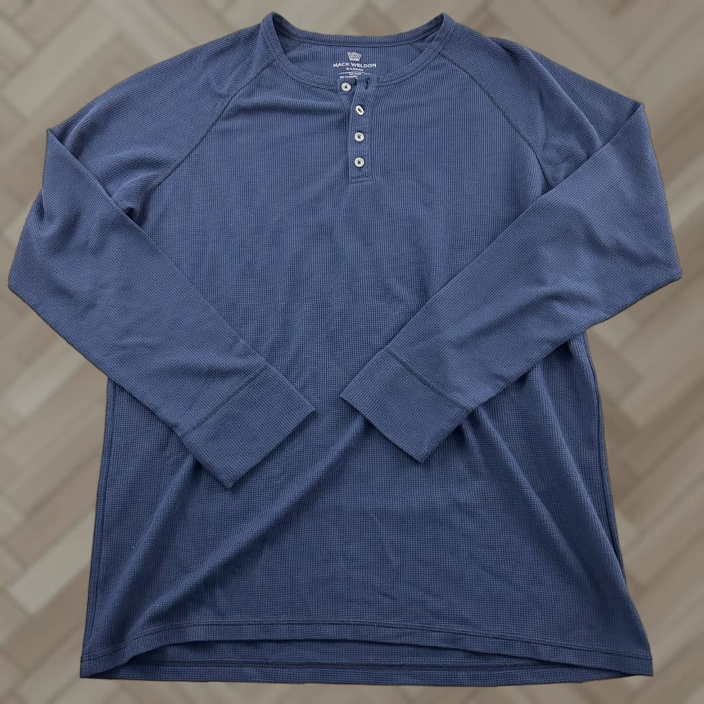 Vintage Mack Weldon Long Sleeve Button Front Thermal Shirt XL Blue Mens Regular Size XL Thermal Button-Up Shirt Men Blue Mack Weldon Size US XL / EU 56 / 4 - 1 Thumbnail
