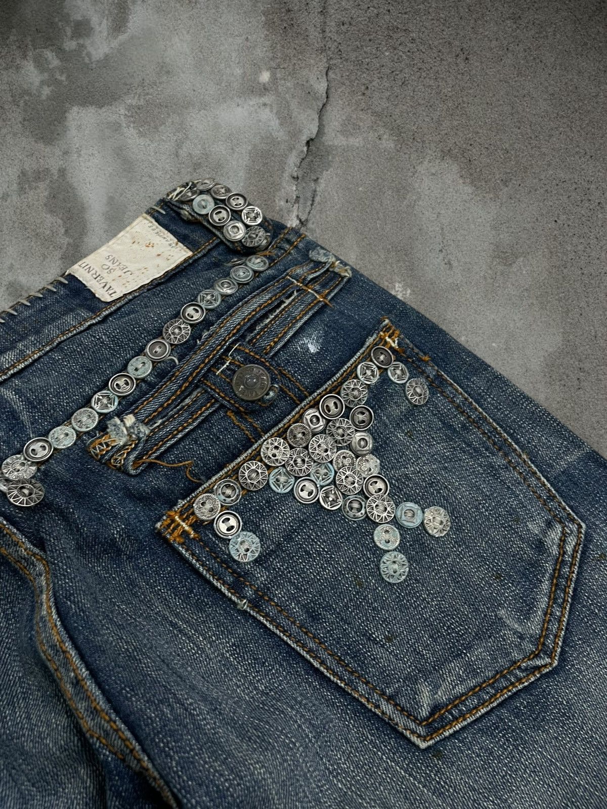 Designer Vintage Rare Og Designer Taverniti Scar Stitch Metal Denim Size US 28 / EU 44 - 18 Thumbnail