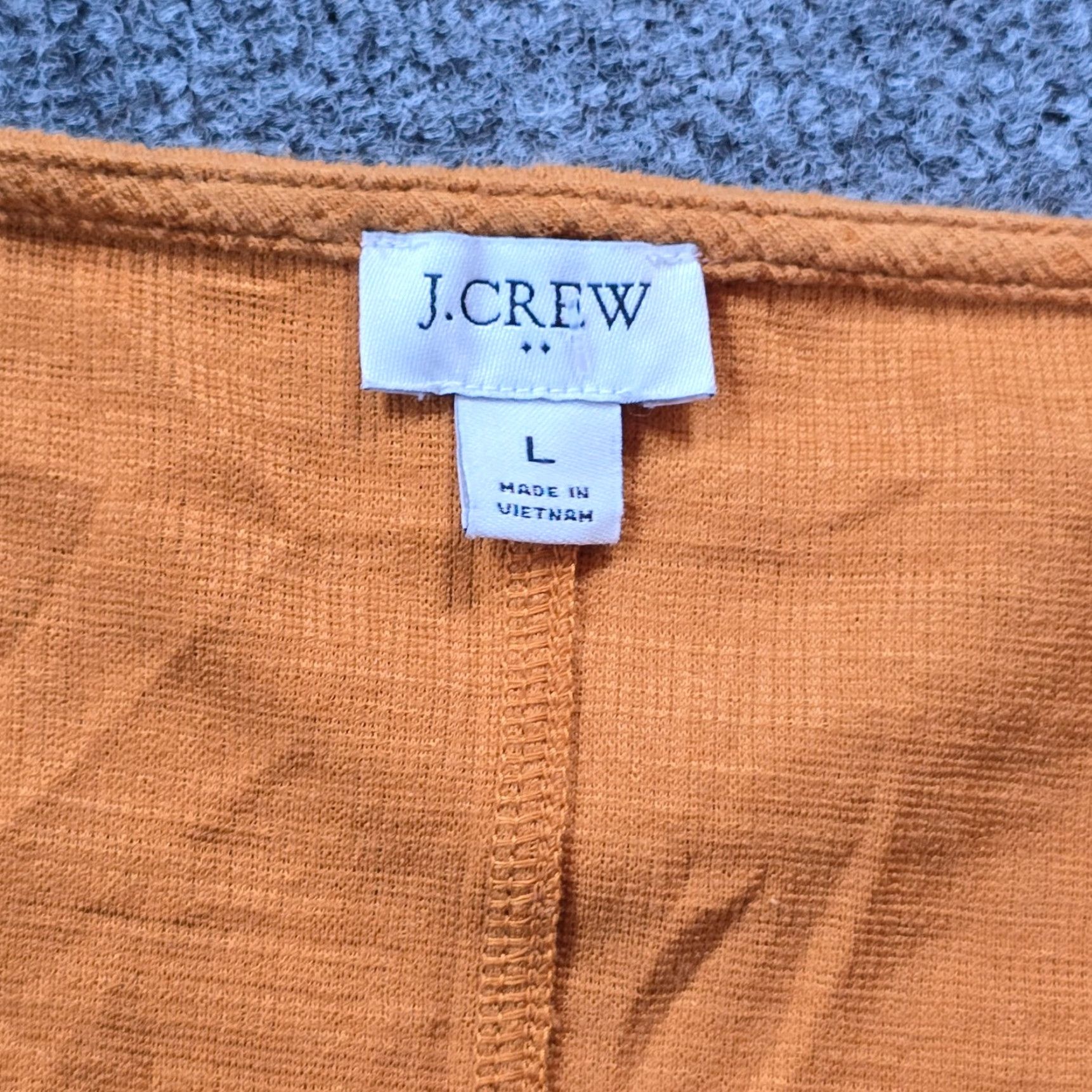 J.Crew J.CREW Blouse Women Size L Orange Short Sleeve Textured Tie Hem Casual Core Basic Shirt Ladies Size L / US 10 / IT 46 - 3 Thumbnail