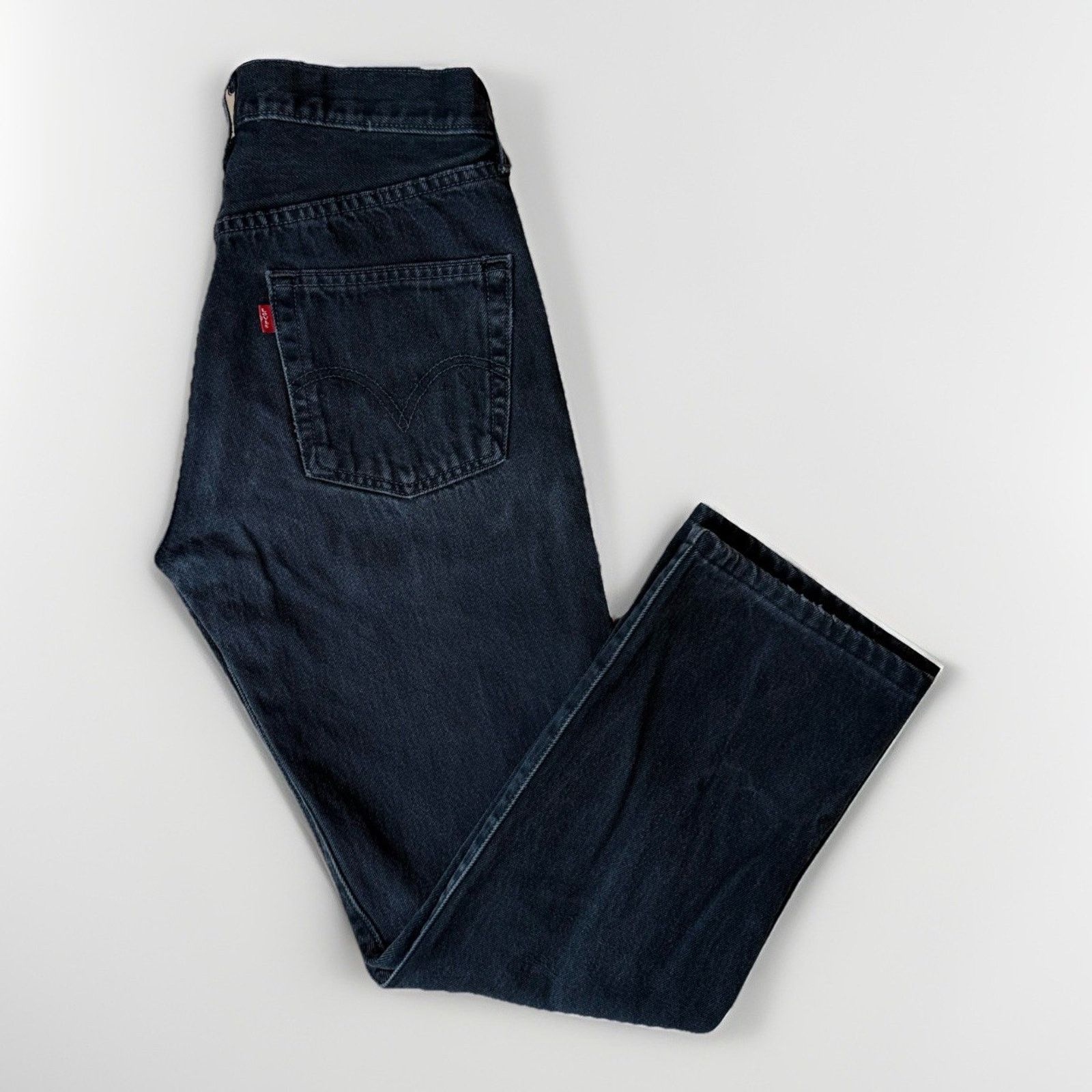 Vintage Levis 501 Jeans 28 Black 90s Straight Leg Workwear
