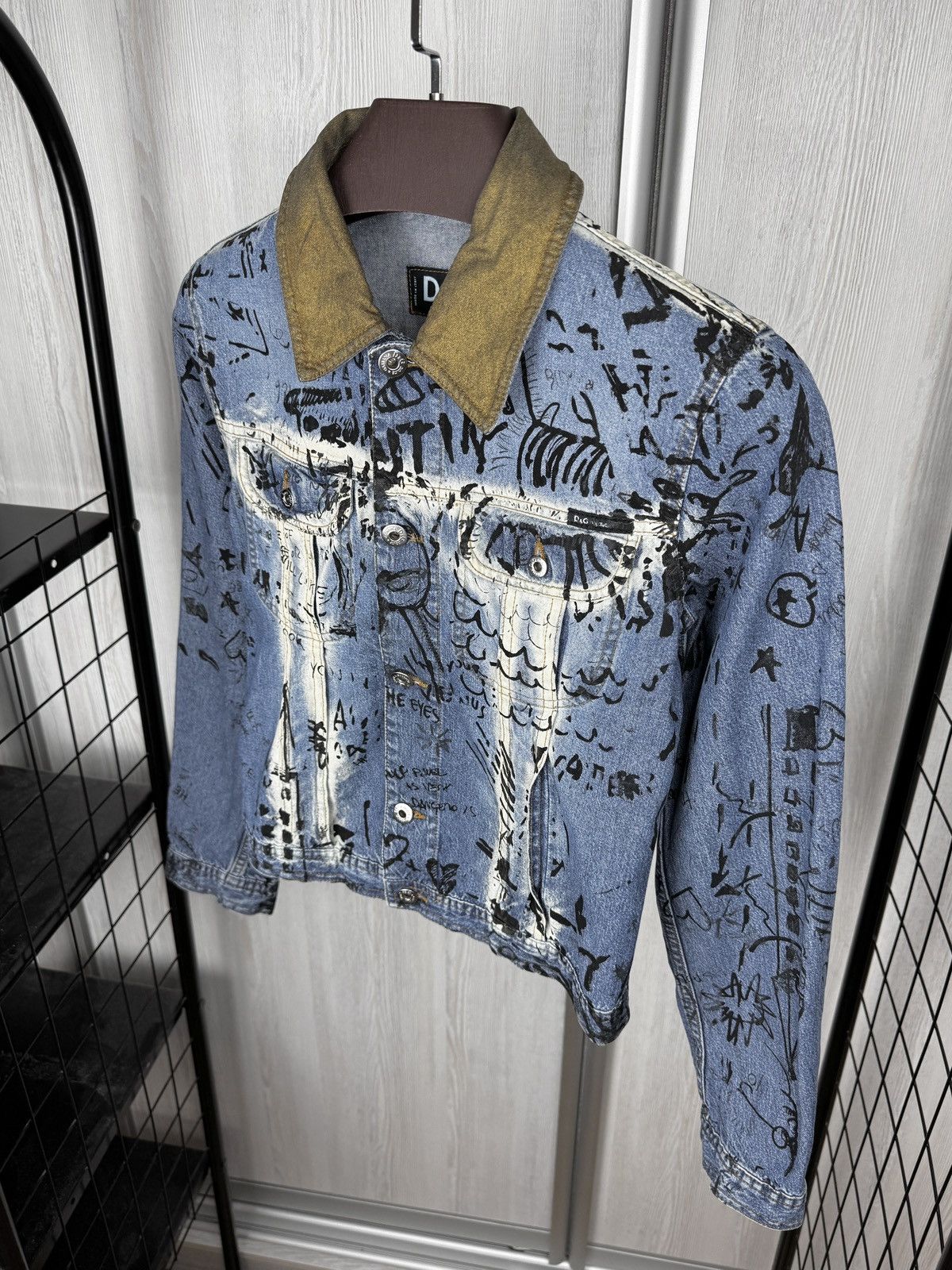 Dolce & Gabbana DOLCE & GABBANA SCRIBBLE GRAFFITI DENIM JACKET Size XS / US 0-2 / IT 36-38 - 6 Thumbnail