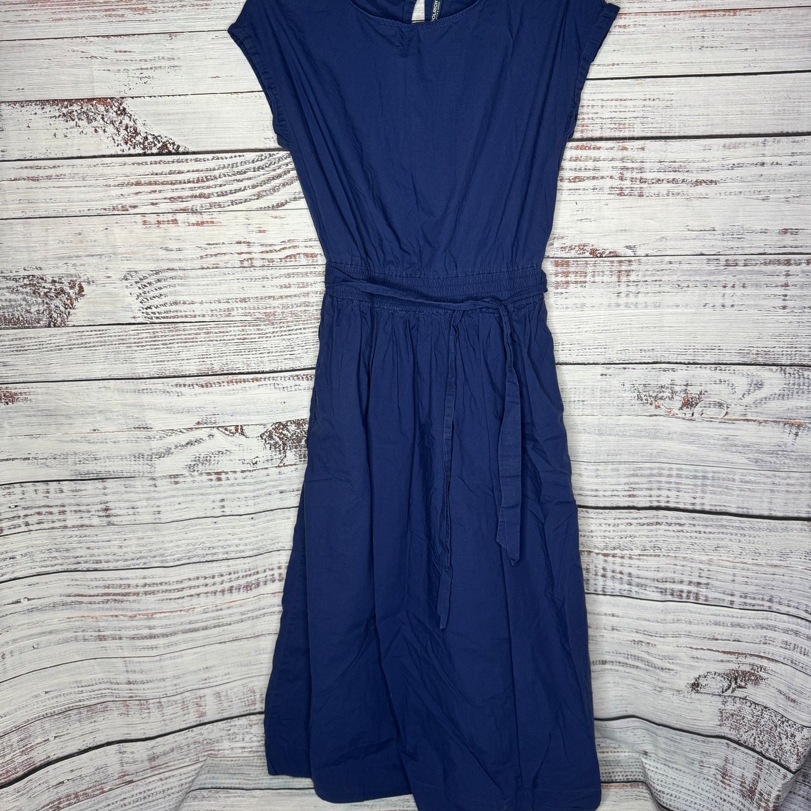 Woolrich Woolen Mills Woolrich Blue Midi Dress Short Sleeve Belted 100% Cotton SM Size S / US 4 / IT 40 - 5 Thumbnail