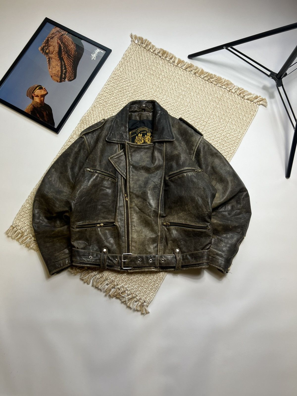 Pre-owned If Six Was Nine X Le Grande Bleu L G B 2000s 2me Asymmetrical Lambskin Jacket In Mix
