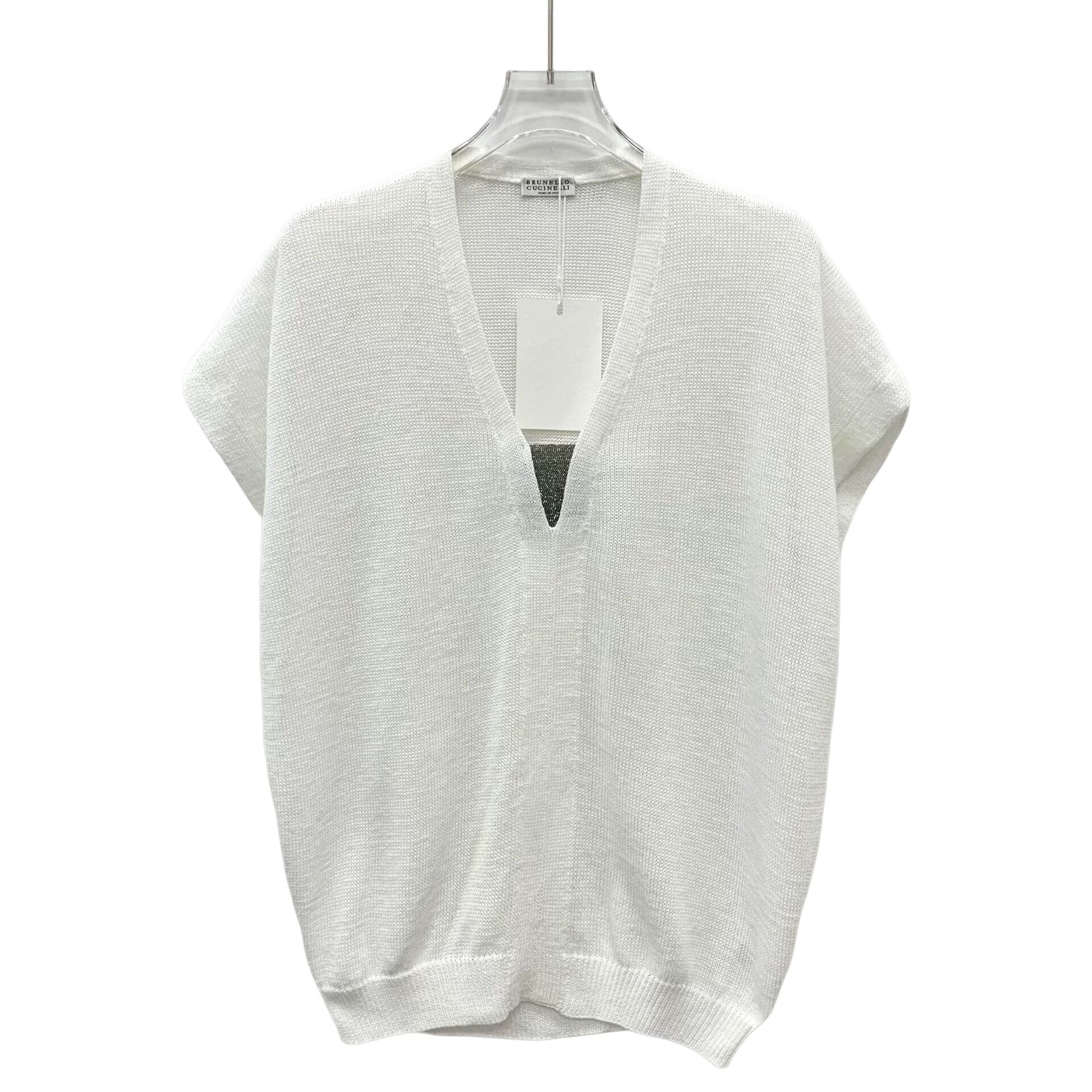 Brunello Cucinelli Brunello Cucinelli Monili V-Neck Knit Sweater S Size S / US 4 / IT 40 - 1 Thumbnail