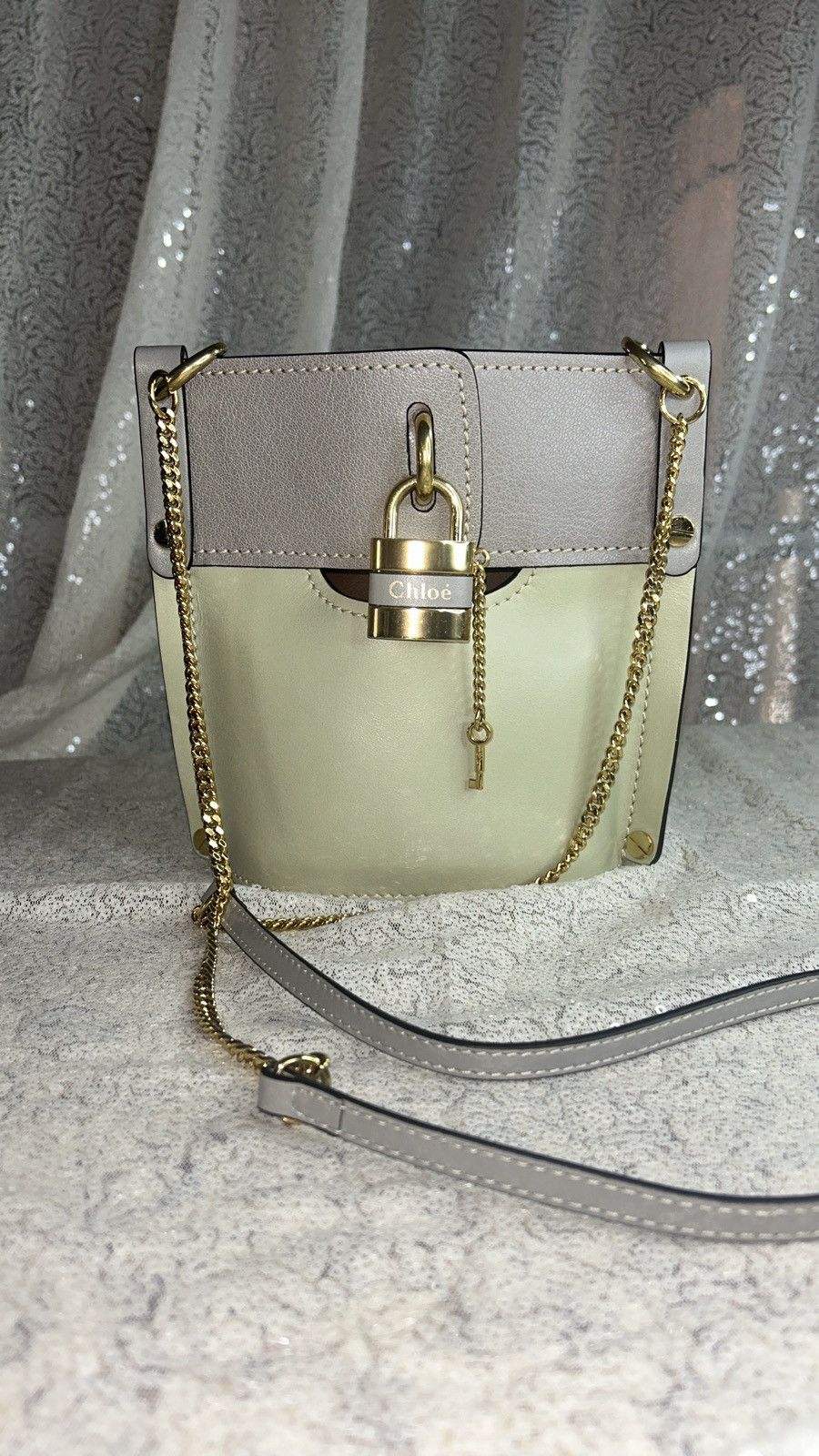 image of Chloe Chloé Mini Bucket Aby With Lock in Green, Women's