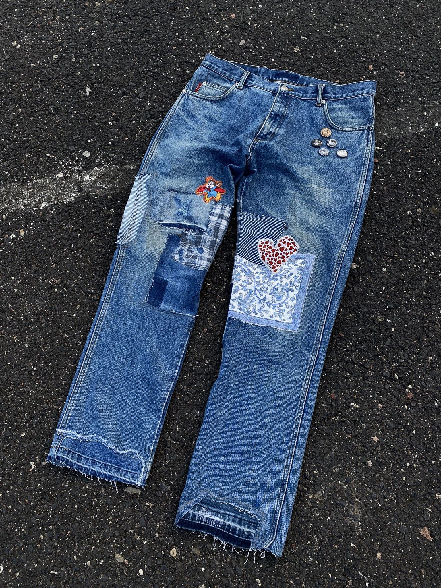 Kapital × Undercover × Vintage Vintage Kapital Inspired Baggy Denim Saschiko Patchwork Size US 34 / EU 50 - 4 Thumbnail