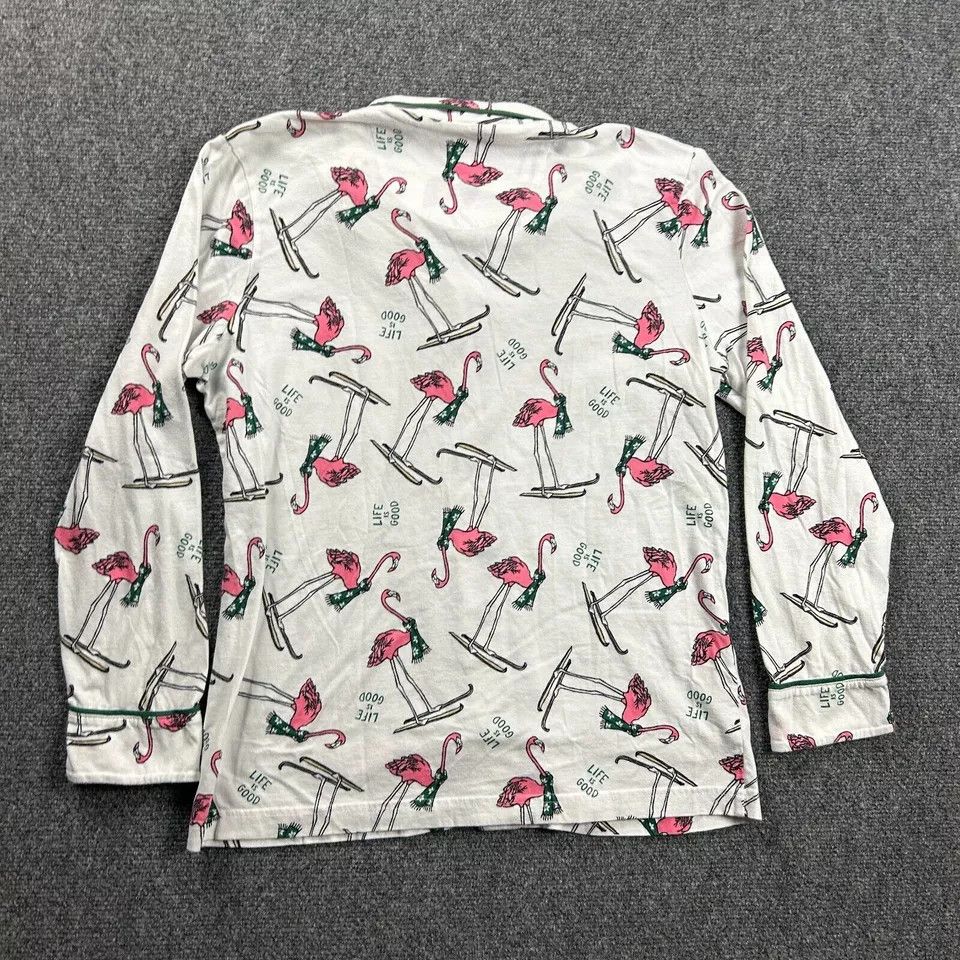 Life is Good Life is Good Sleep Shirt Womens Small Button Up Flamingos Size S / US 4 / IT 40 - 5 Thumbnail