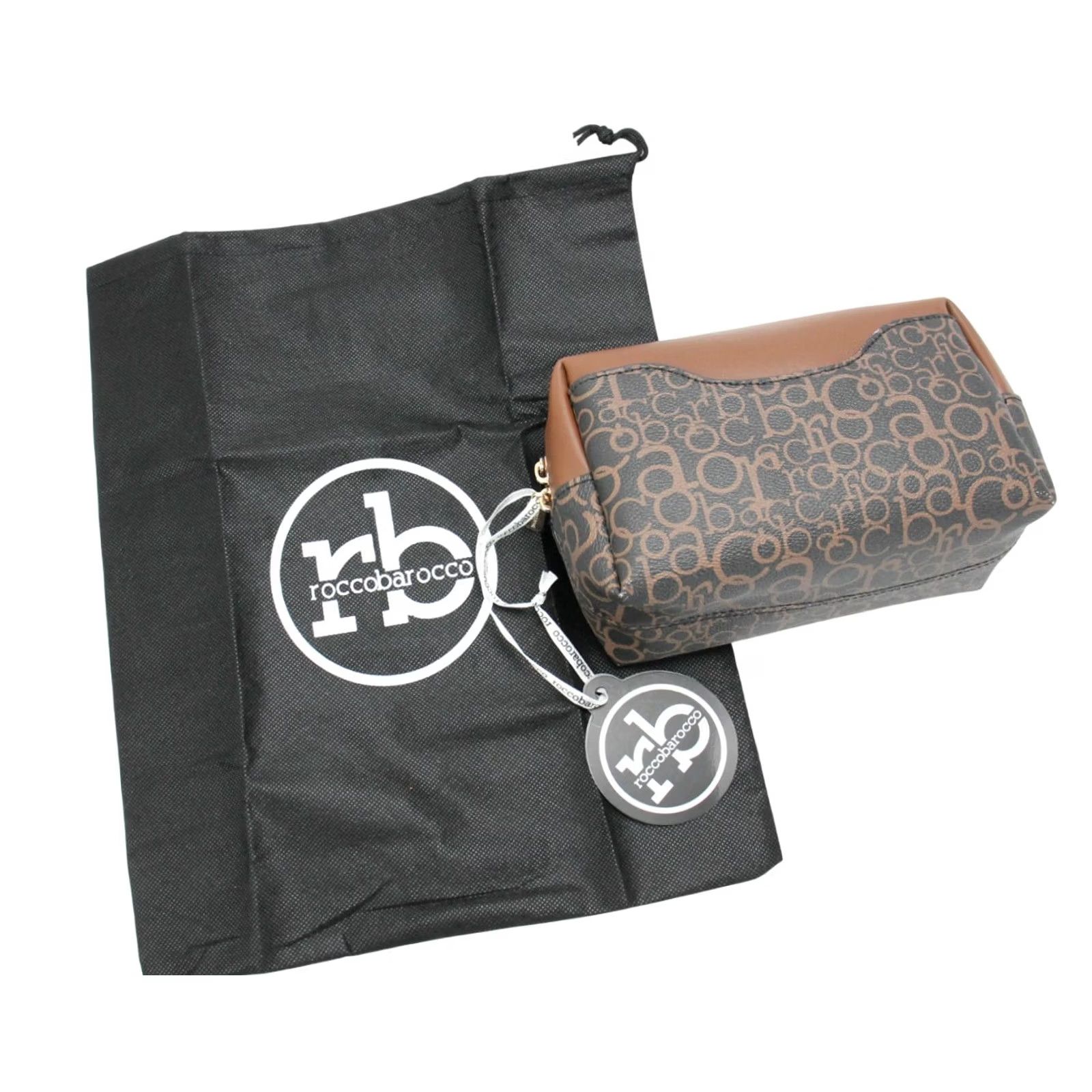 Logo 7 ROCCOBAROCCO Beauty Case Bag Women's ONE SIZE Logo Print Zipper Cosmetic Brown Size ONE SIZE - 2 Thumbnail