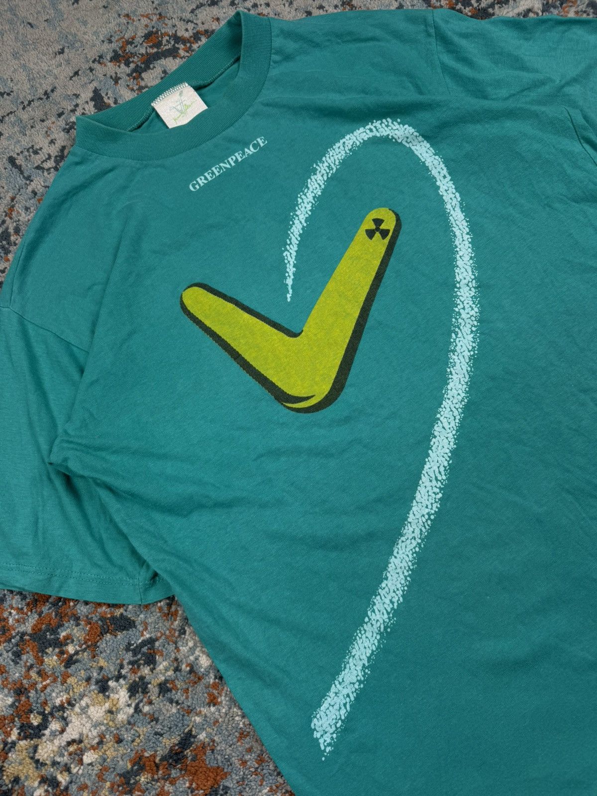 Other × Vintage Vintage 80s Greenpeace nuclear disaster warning graphic tee Size US L / EU 52-54 / 3 - 4 Thumbnail