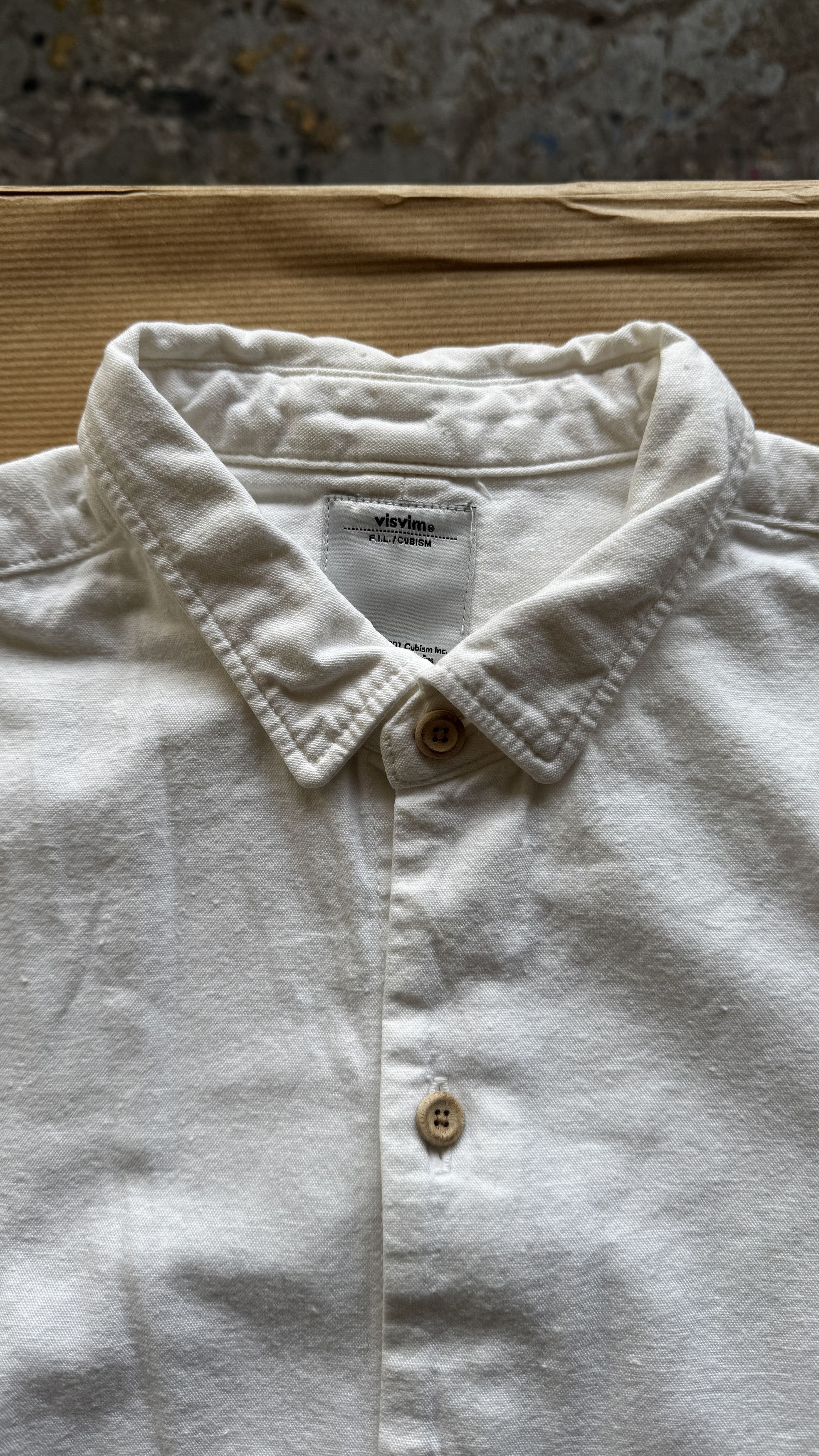 Visvim aa . 0 . LONG RIDER SHIRT L/S BLEACHED . *F.I.L. EXCLUSIVE Size US XS / EU 42 / 0 - 6 Thumbnail