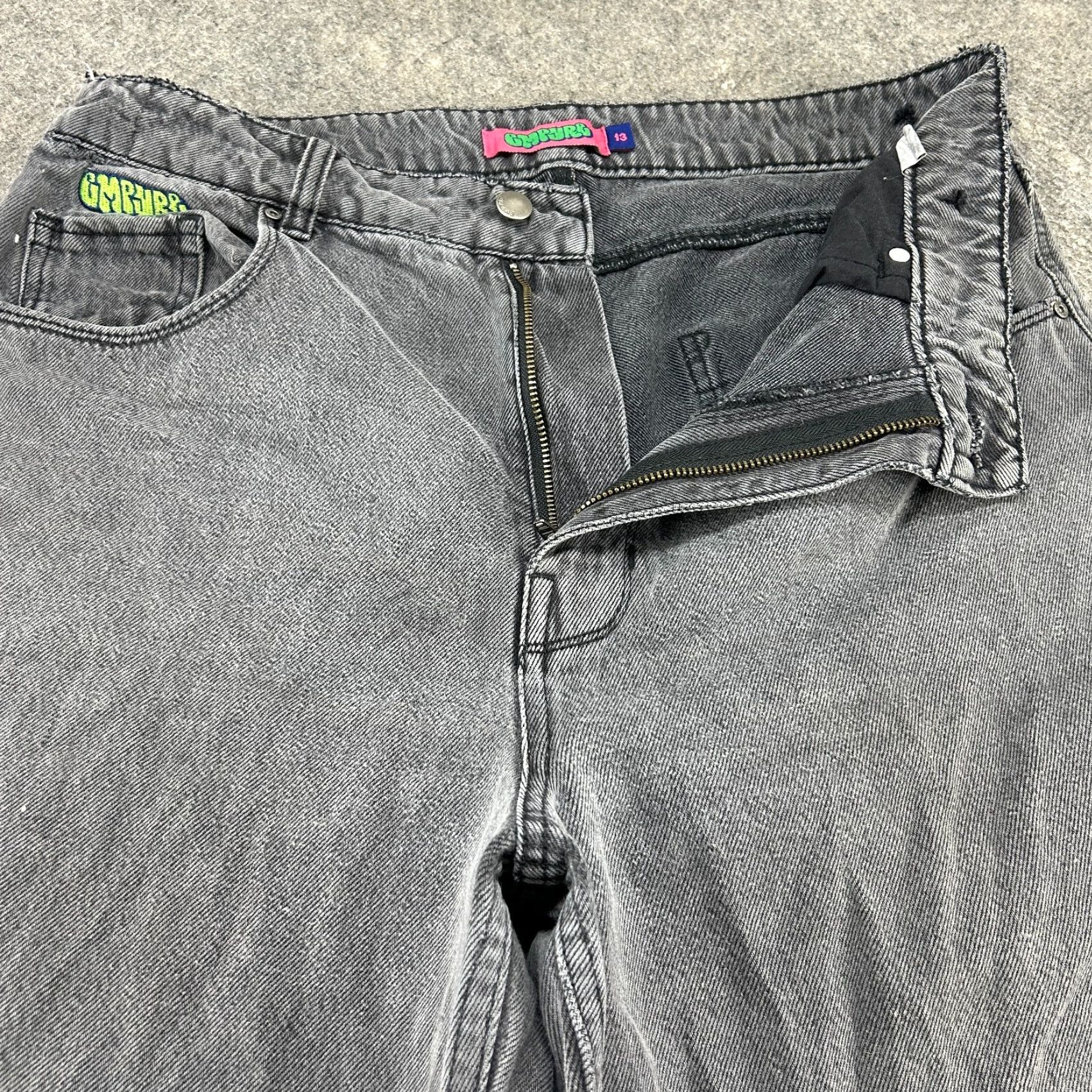 Empyre Empyre Jeans Womens 13 Black Carpenter Relaxed Straight Dark Wash Baggy Skater Size 24" / US 00 / IT 34 - 2 Thumbnail