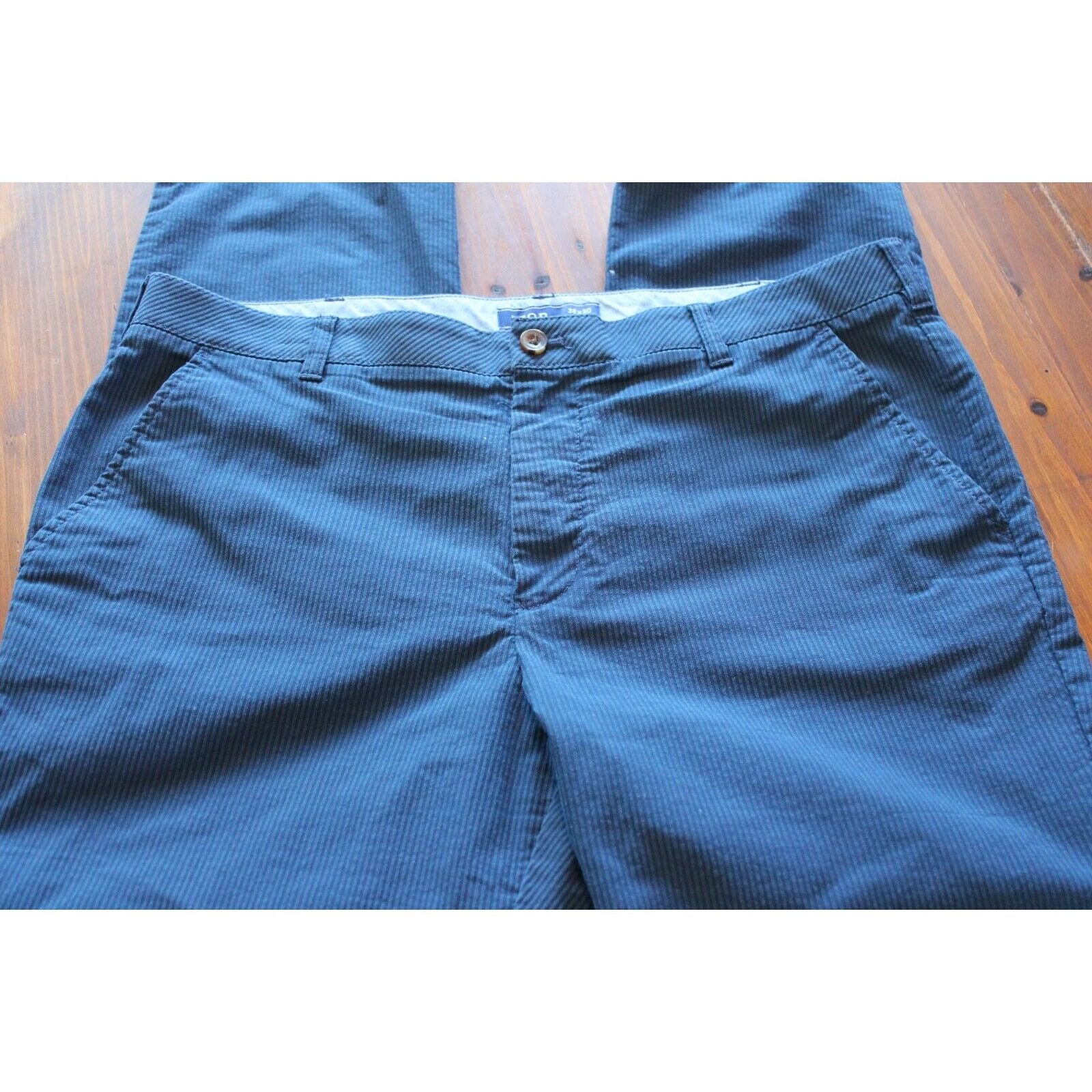 Izod Men's IZOD Straight-Fit Perfor Blue/Blue Striped Pants 38x30 Size US 38 / EU 54 - 4 Thumbnail
