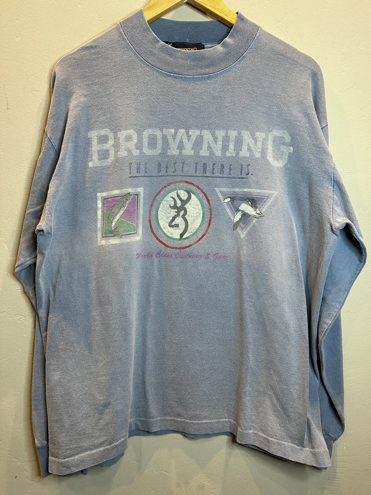 RARE Vintage Browning Firearms Gun Single Stitch US LS Shirt