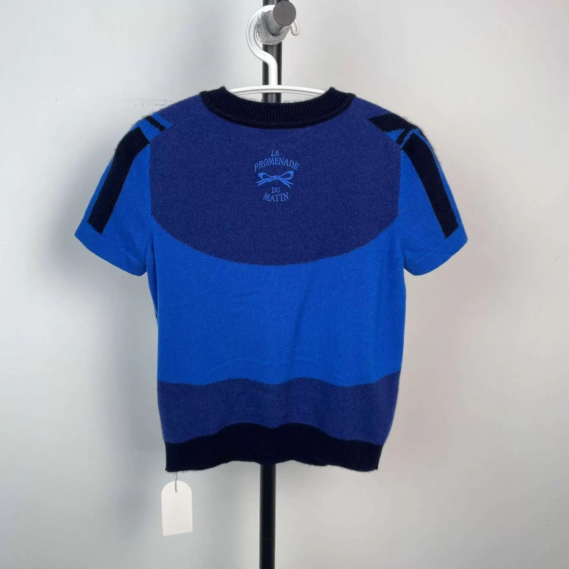 Hermes Hermès Graffiti Blue Knit Sweater Size 36 260202VHDLY04 Size XS / US 0-2 / IT 36-38 - 2 Thumbnail