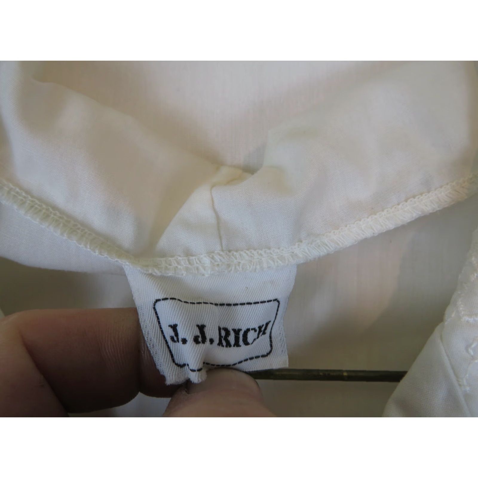 Vintage VINTAGE J.J. Rich White Blouse Shirt Womens Large USA Made Shirt Regular 50s 60s 70s Cotton Breathable Size L / US 10 / IT 46 - 4 Thumbnail