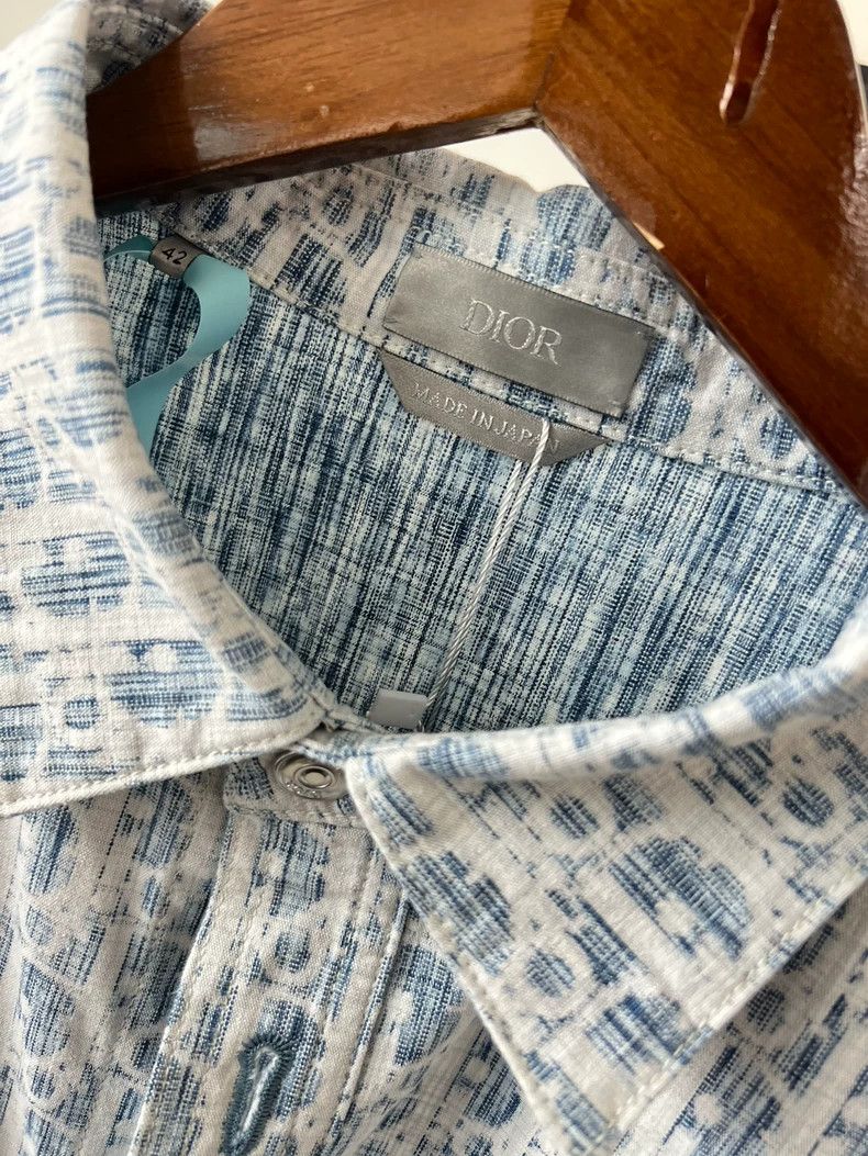 Dior Dior Light blue logo jacquad full printed cotton lapel sin Size US XS / EU 42 / 0 - 3 Thumbnail