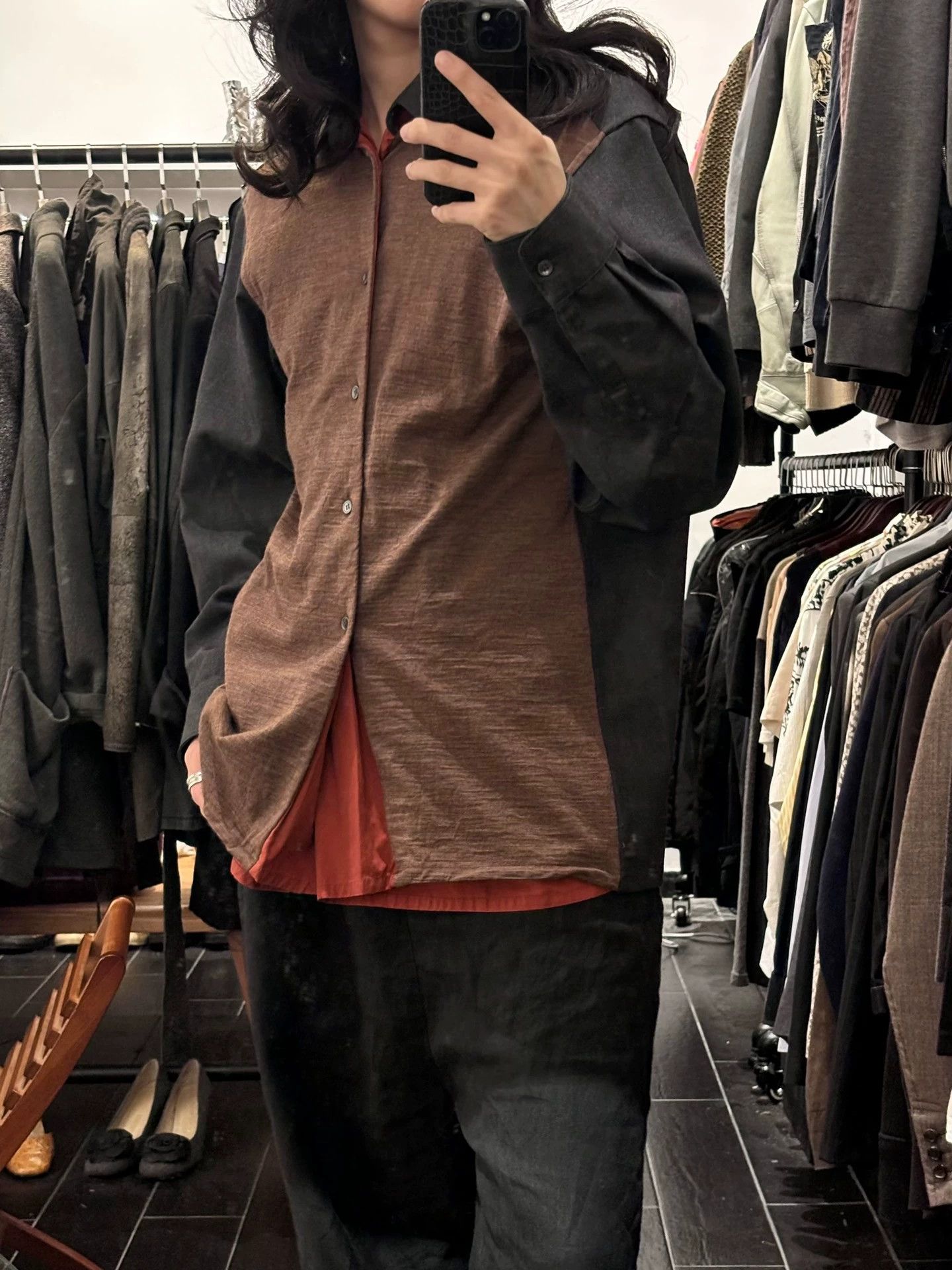 Comme des Garcons Comme Des Garcons SHIRT Wool Panel Orange Accent Shirt Size US L / EU 52-54 / 3 - 2 Thumbnail