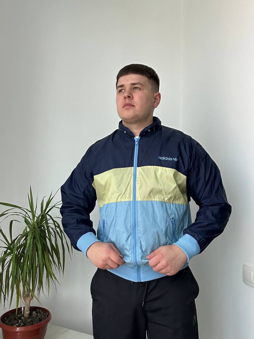 Adidas × Vintage Vintage Adidas Nylon Sportswear Zip Hoodie Size US M / EU 48-50 / 2 - 14 Thumbnail