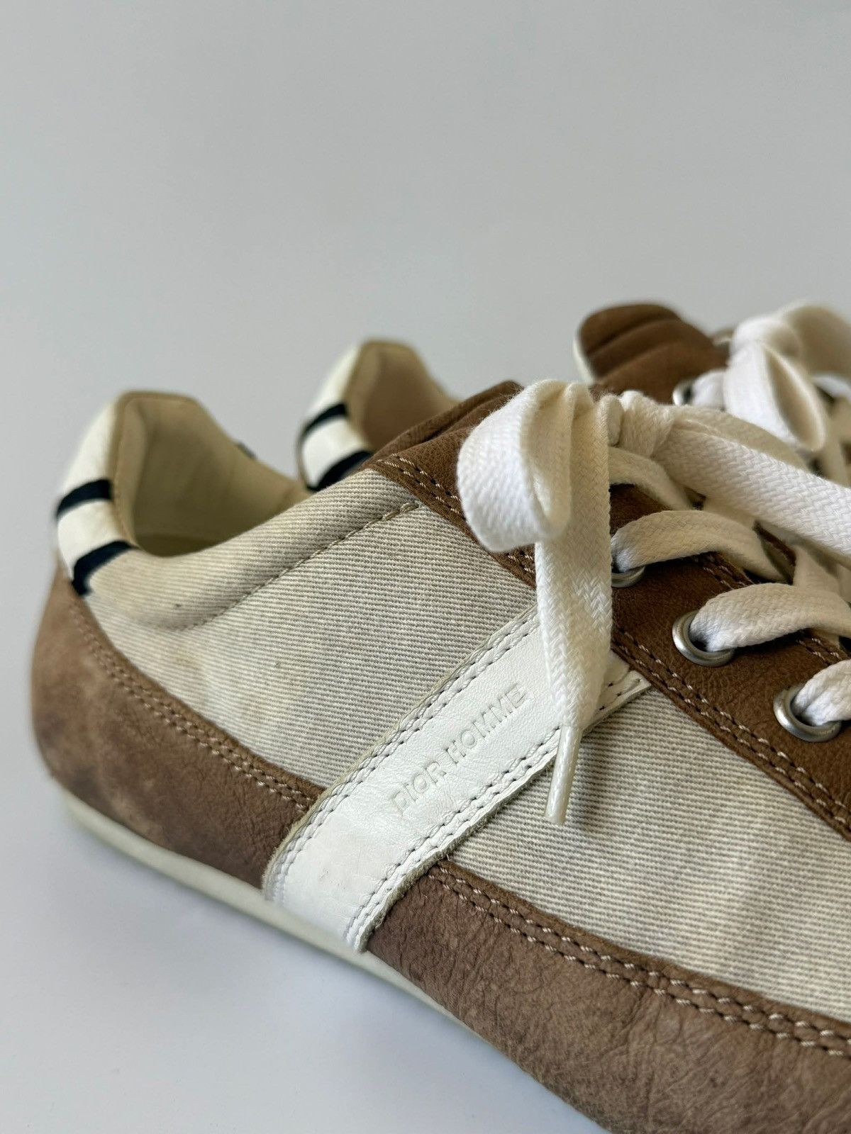 Dior Dior Homme Brown Canvas and Suede Low Top Sneakers Size US 7.5 / EU 40-41 - 5 Thumbnail