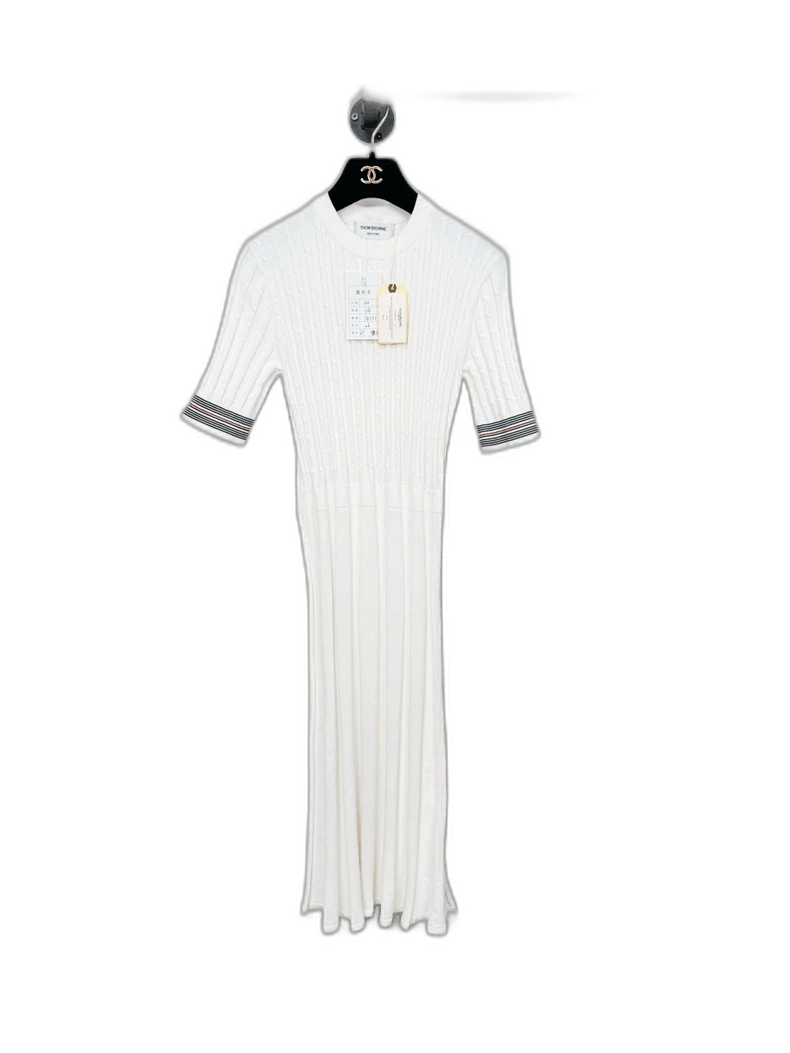 thom browne white dress Women's Oxford A-line Shirtdress in White Size 48 main image 1