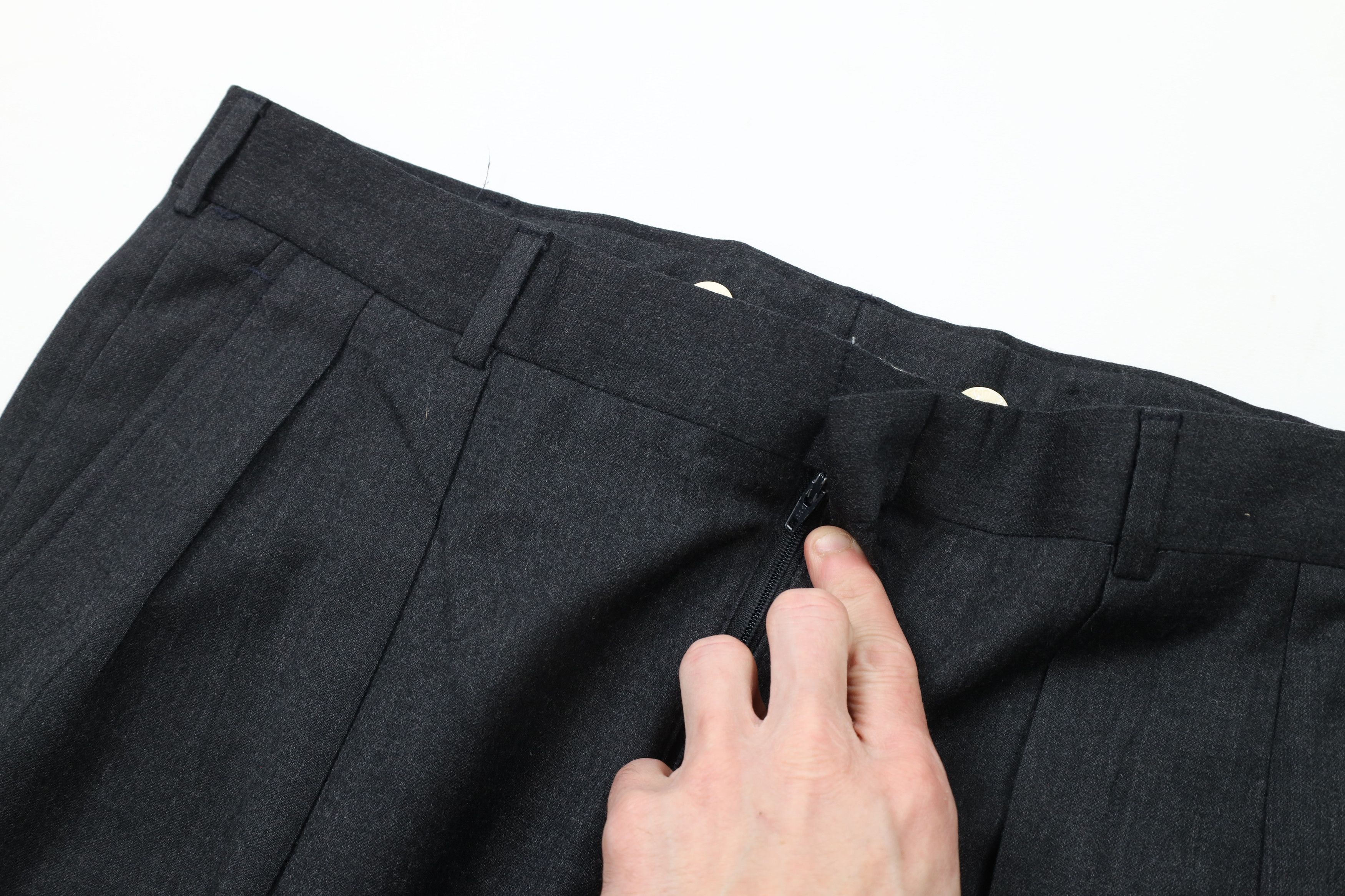 Lands' End × Vintage Vintage 80s Lands End Wool Chino Pants Charcoal Gray USA Size US 38 / EU 54 - 5 Thumbnail