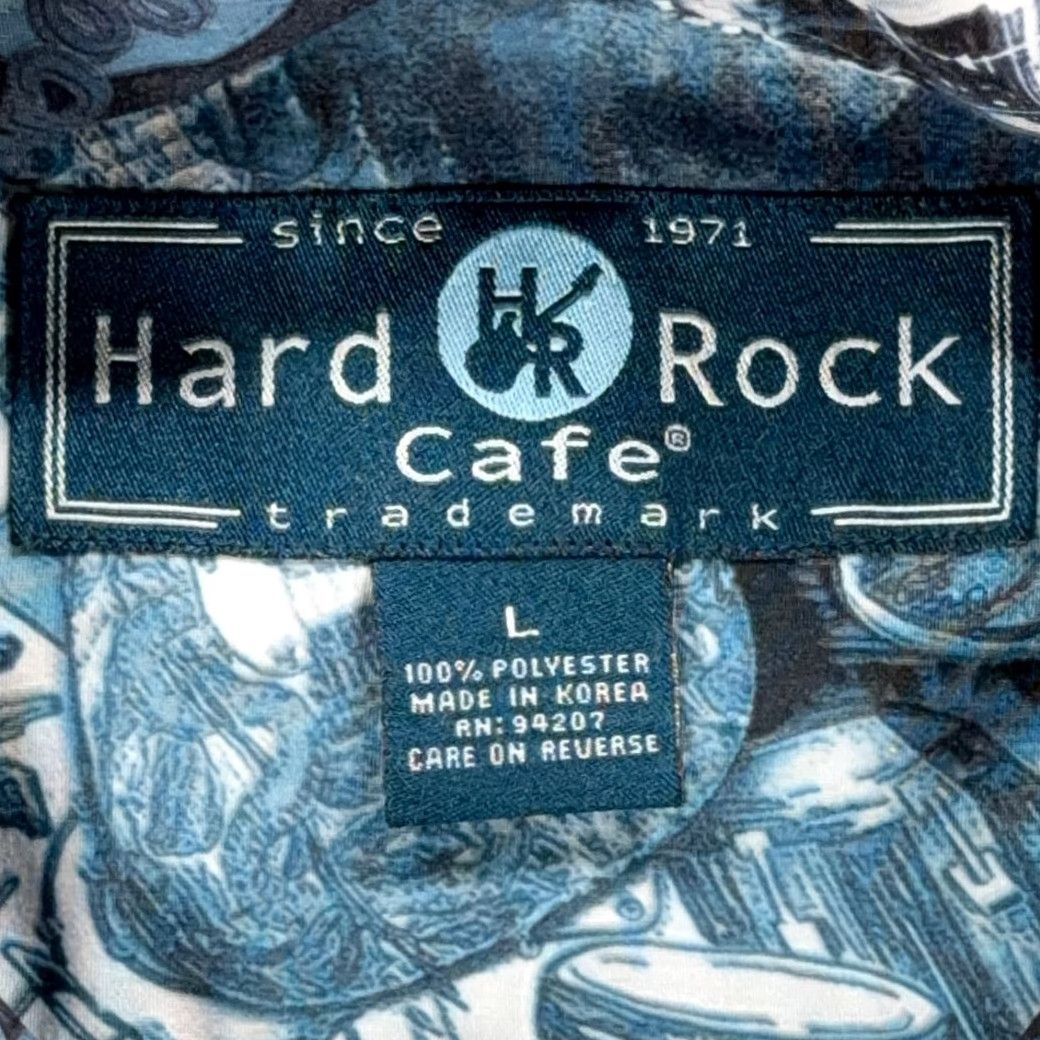 Hard Rock Cafe VINTAGE Hard Rock Cafe Shirt Adult LARGE Blue Button Up Camp Newport Beach Y2K Size US L / EU 52-54 / 3 - 4 Thumbnail
