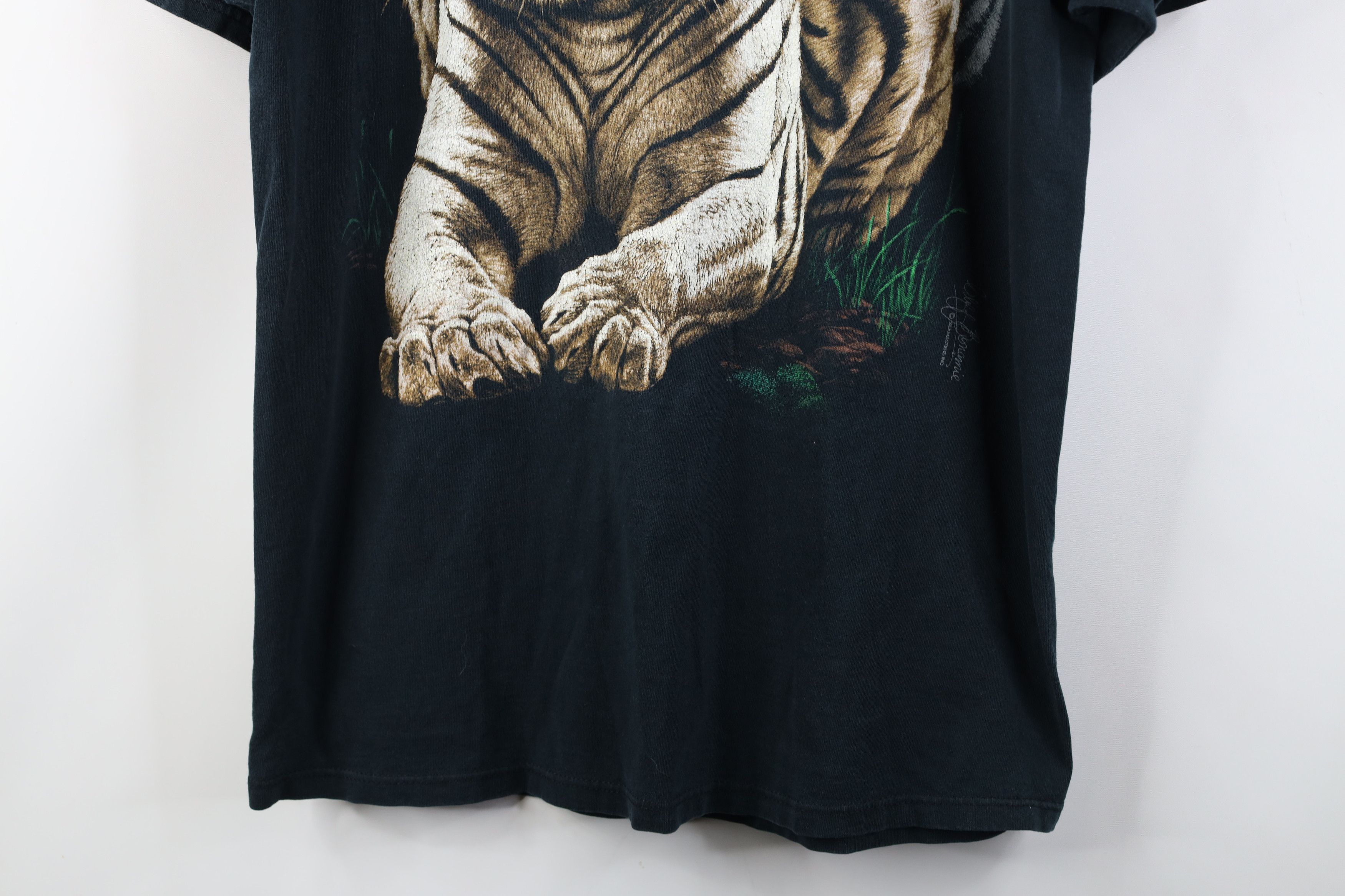 Vintage Vintage 90s Streetwear Big Cat Tiger Short Sleeve T-Shirt Size US L / EU 52-54 / 3 - 3 Thumbnail