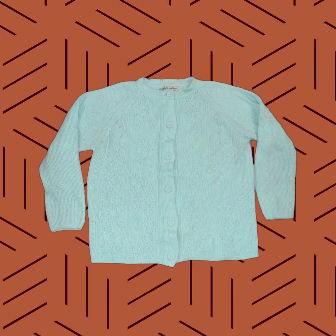 Vintage VINTAGE Full Fashioned Cardigan 1960s Women’s L Seafoam Green Chunky-Knit Casual Menswear Size L / US 10 / IT 46 - 1 Thumbnail