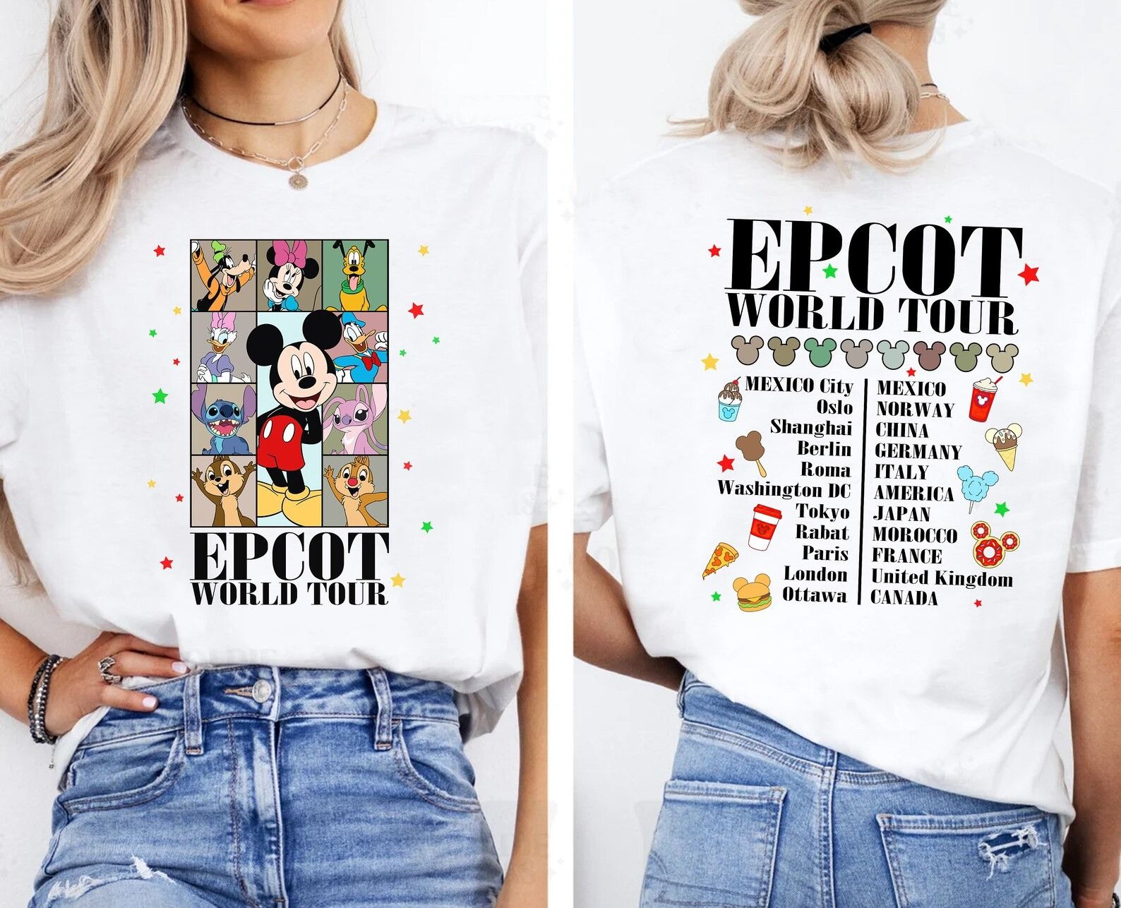 Designer × The Unbranded Brand Epcot World Tour Two Sided Shirt Size XL / US 12-14 / IT 48-50 - 1 Thumbnail