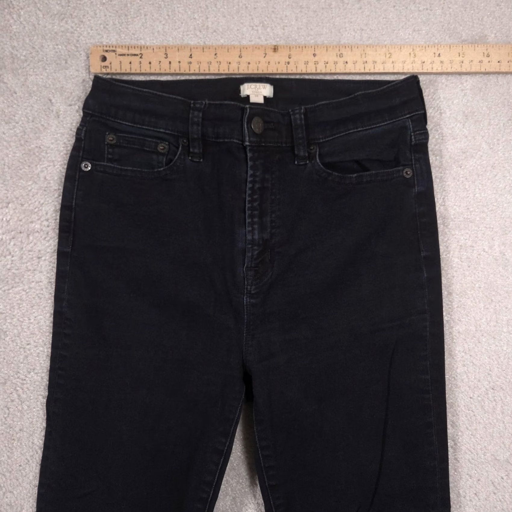 J.Crew J.CREW Jeans Womens 28 Black Charcoal Wash Mid Rise Skinny Slim Denim Jeans Size 28" / US 6 / IT 42 - 6 Thumbnail