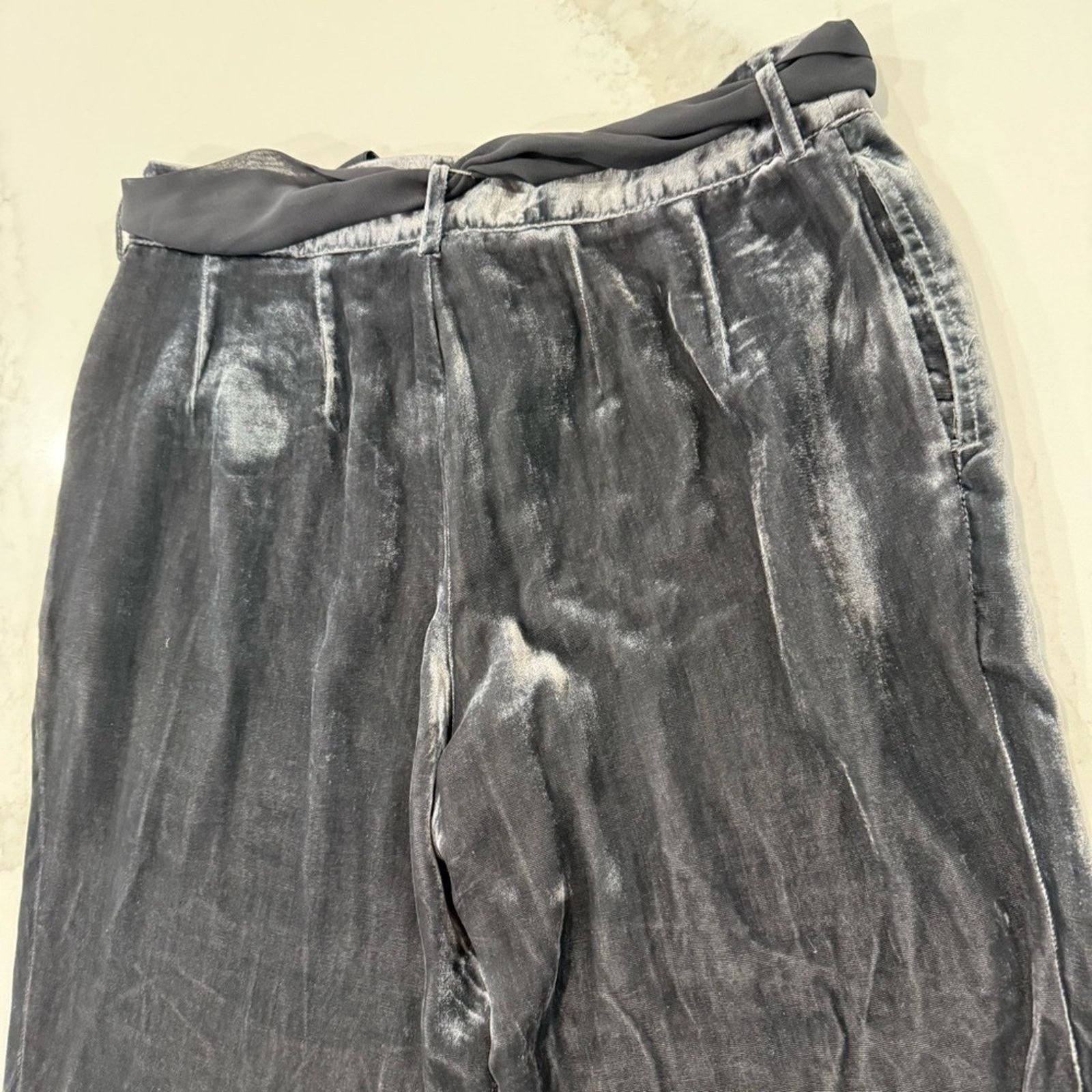 Anthropologie Anthropologie Elevenses Velvet Ribbon Tie Trousers Womens 2 Size 26" / US 2 / IT 38 - 10 Thumbnail