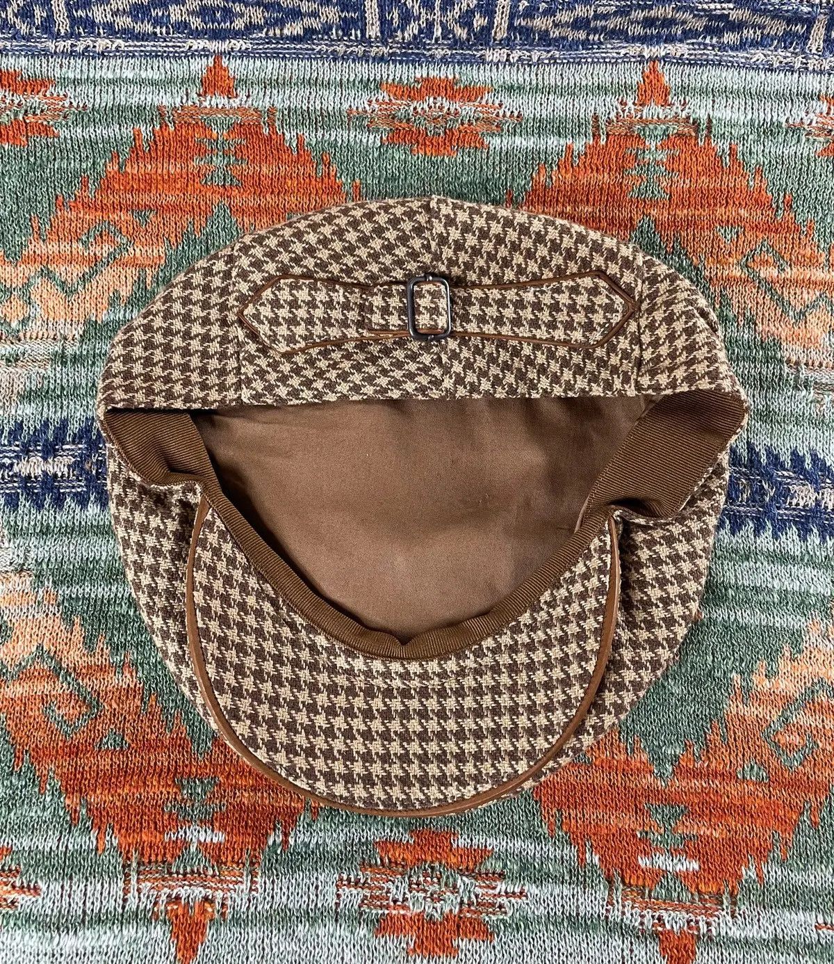 Ralph Lauren Polo Golf Wool Linen Leather Flat Cap Beret Hat Peaked Cap Size ONE SIZE - 5 Thumbnail