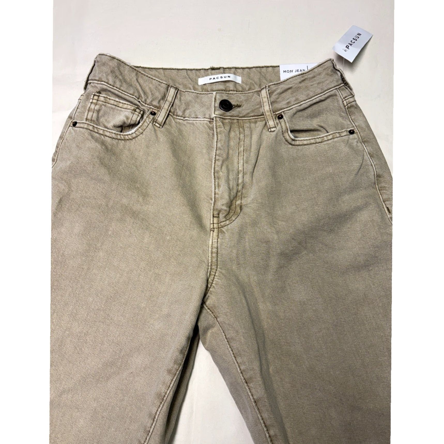 Pacsun VINTAGE PacSun Mom Jeans Tan Size 25X28 High Rise Straight Leg Casual Pants Size 42" / US 20 - 2 Thumbnail