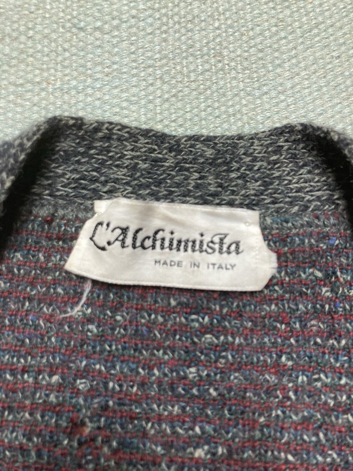 Vintage VTG knit sweater cardigan wool blend button front Italy M Size US M / EU 48-50 / 2 - 5 Thumbnail