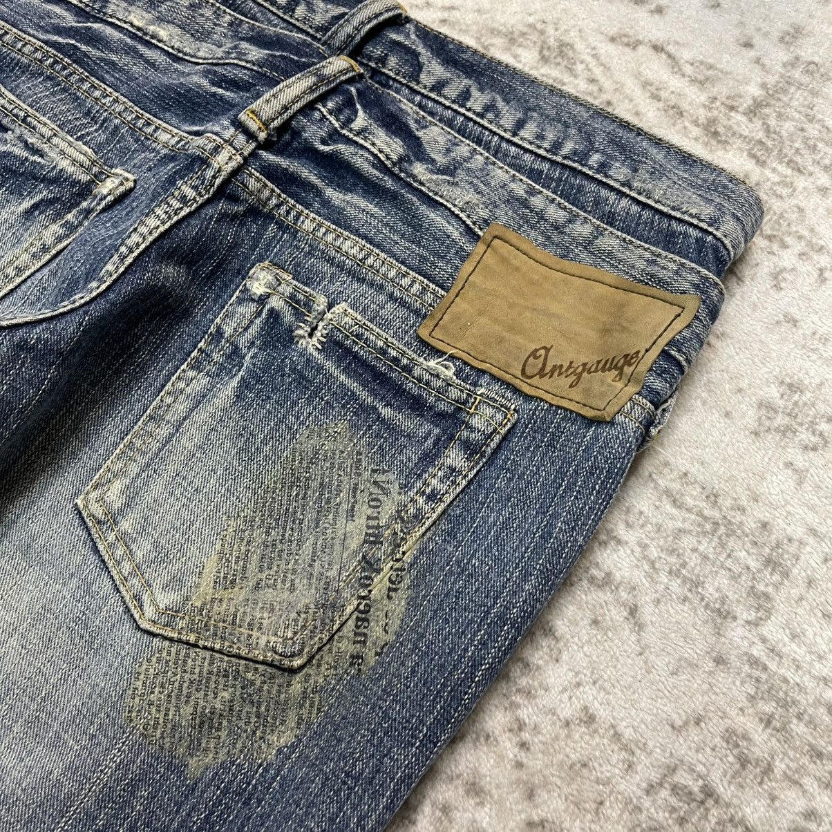 Japanese Brand 2000s Antgauge Japan Double Waist Newspaper Boro Jeans Size US 29 - 12 Thumbnail