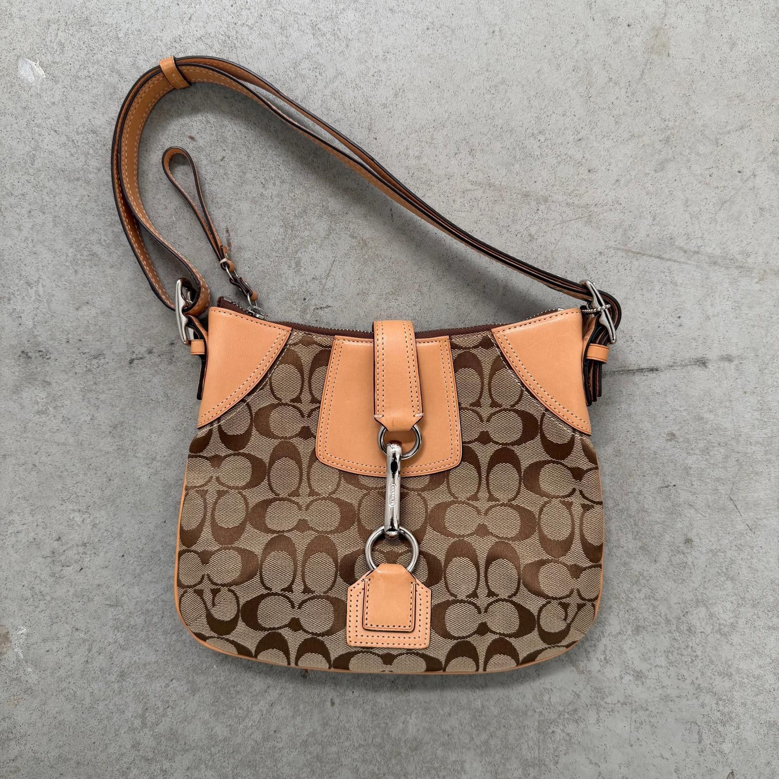 Coach Coach 2Way Signature Soho Clip Shoulder Bag Beige/Brown Size ONE SIZE - 1 Thumbnail