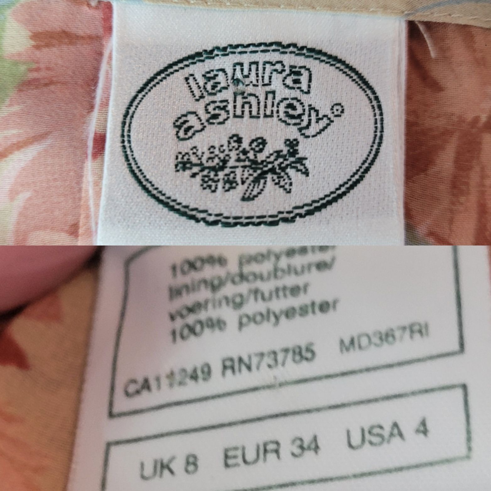 Laura Ashley Vtg Laura Ashley Sheer Floral Short-Sleeve Shift Dress Sz 4 Size S / US 4 / IT 40 - 3 Thumbnail