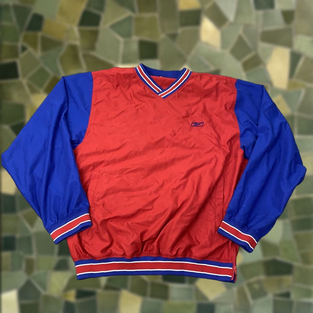 Reebok Vtg Reebok Jacket Mens L Red Colorblock Windbreaker Pullover Zip Side Pockets Logo Size US L / EU 52-54 / 3 - 1 Thumbnail