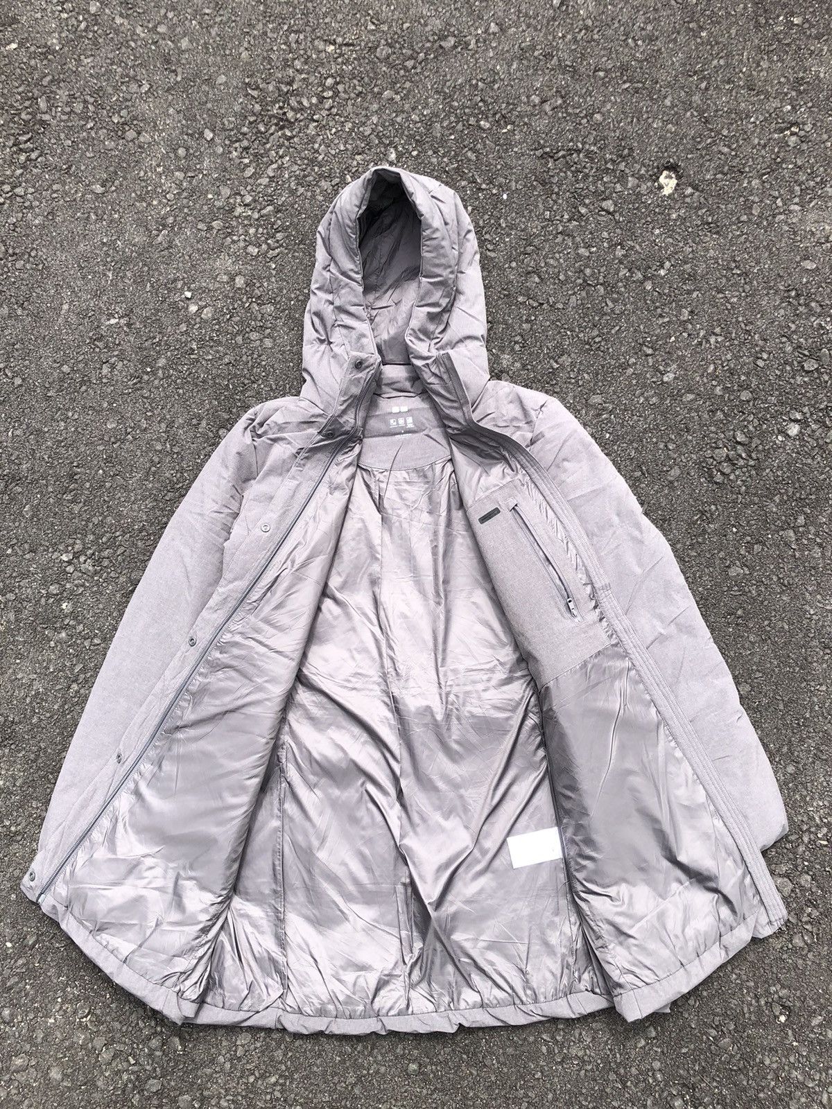 Japanese Brand Uniqlo Down Parka Coat Jacket Gray Long Hooded Size M / US 6-8 / IT 42-44 - 7 Thumbnail