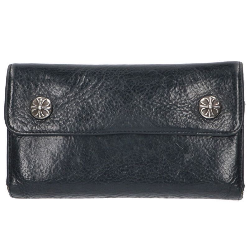 Chrome Hearts Wave Cross Ball Leather Wallet